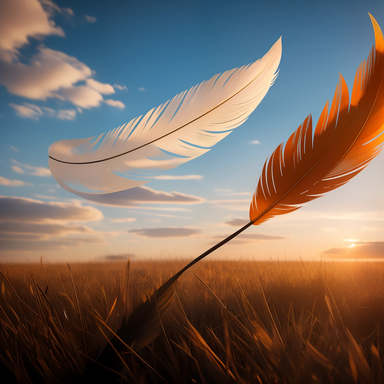 Feather in the wind, concept art, 4 k