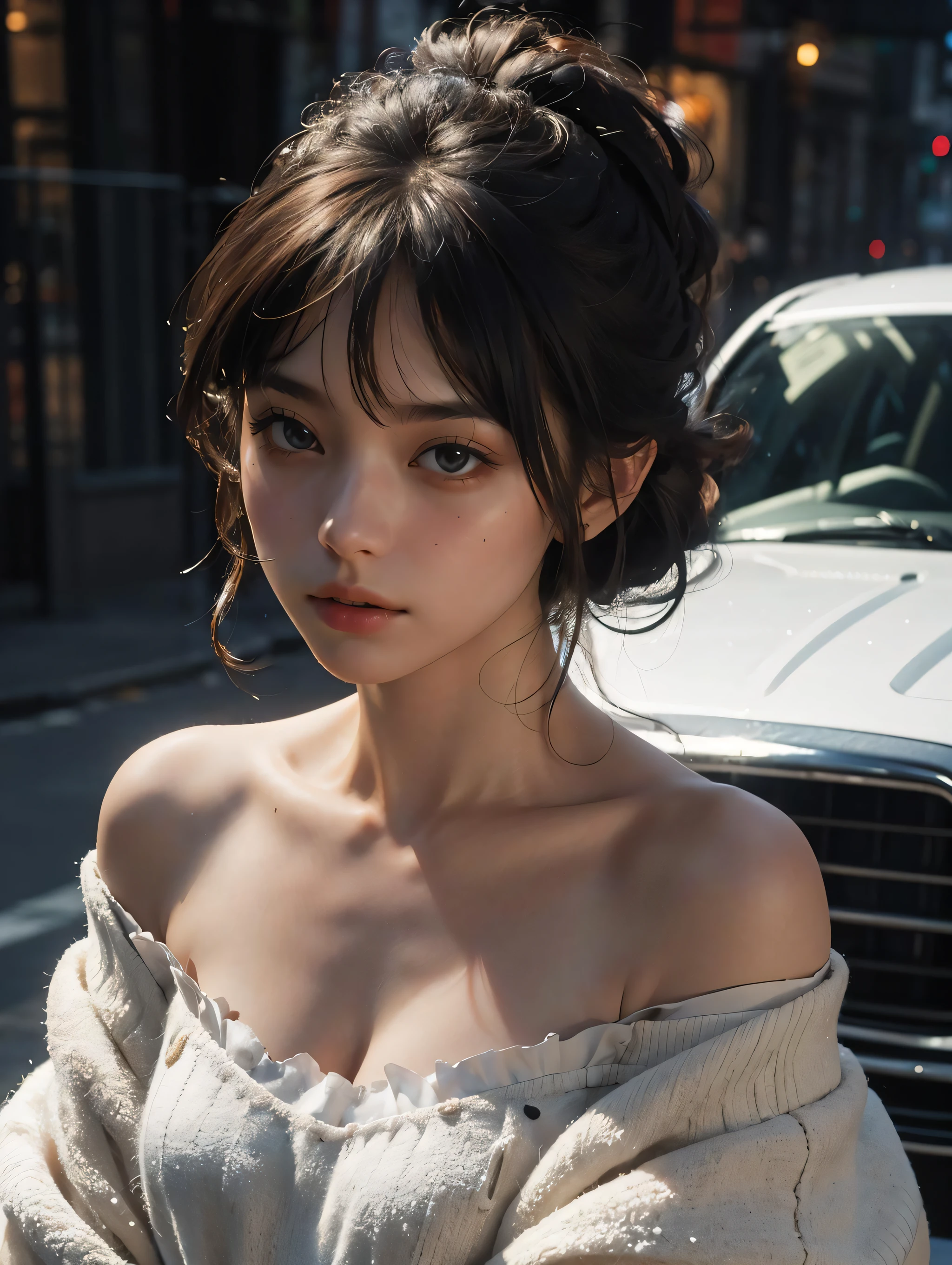Best quality, masterpiece, ultra high res, (photorealistic:1.4), raw photo, 1girl, off shoulder
