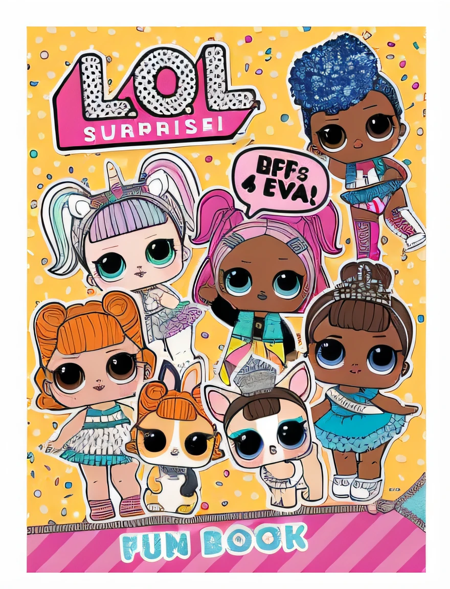 LOL Surprise Book - Funny Book, Pop, author:Joe Bowler, author:Lee Loveridge, the front of a trading card, author:Bob Singer, surprise, LOL, Very, a sticker, author:Eva Frank, Stickers, f / 4, f/4, by Joy Garnett, Glitter stickers, antigo, author:Wayne England, author:Elaine Hamilton