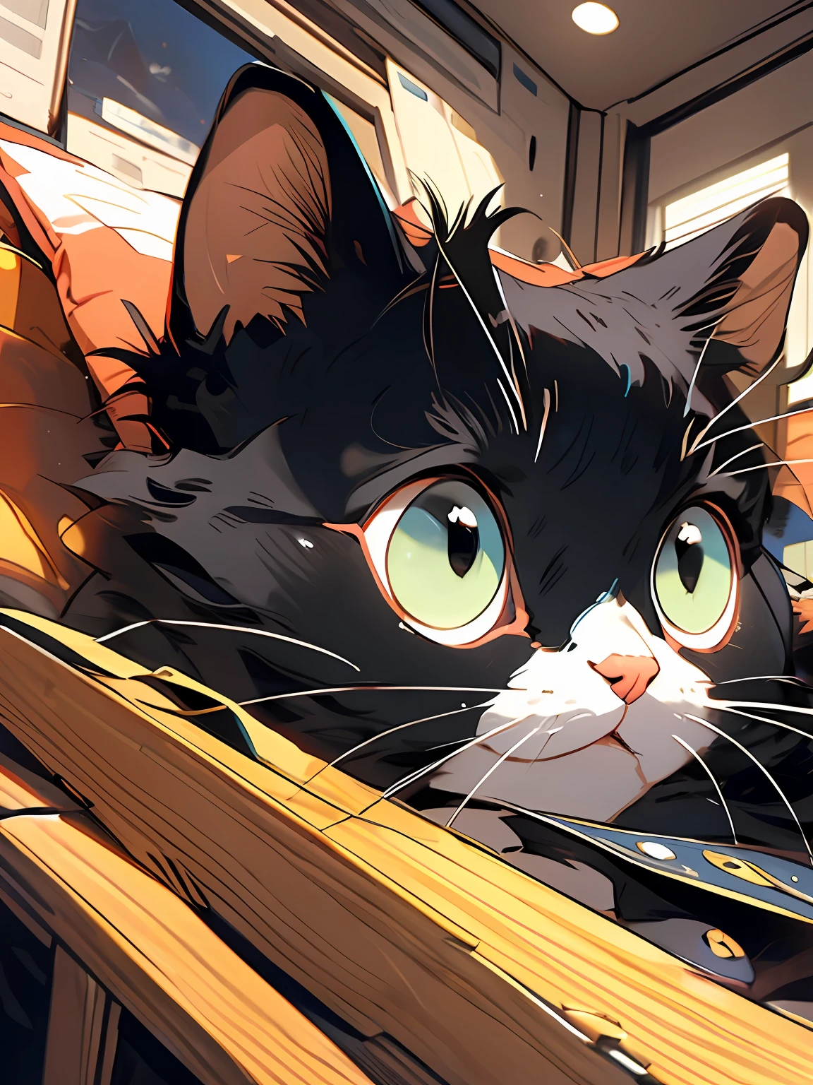 MG mao,Sophisticated visuals,k hd,tmasterpiece,eine Katze,closeup of face,very large eyes,adolable,Extremely cute,