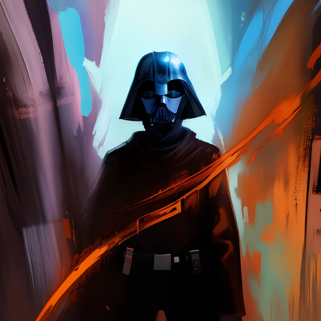 Oil painting of Vader's sword in the Three-Body Problem
