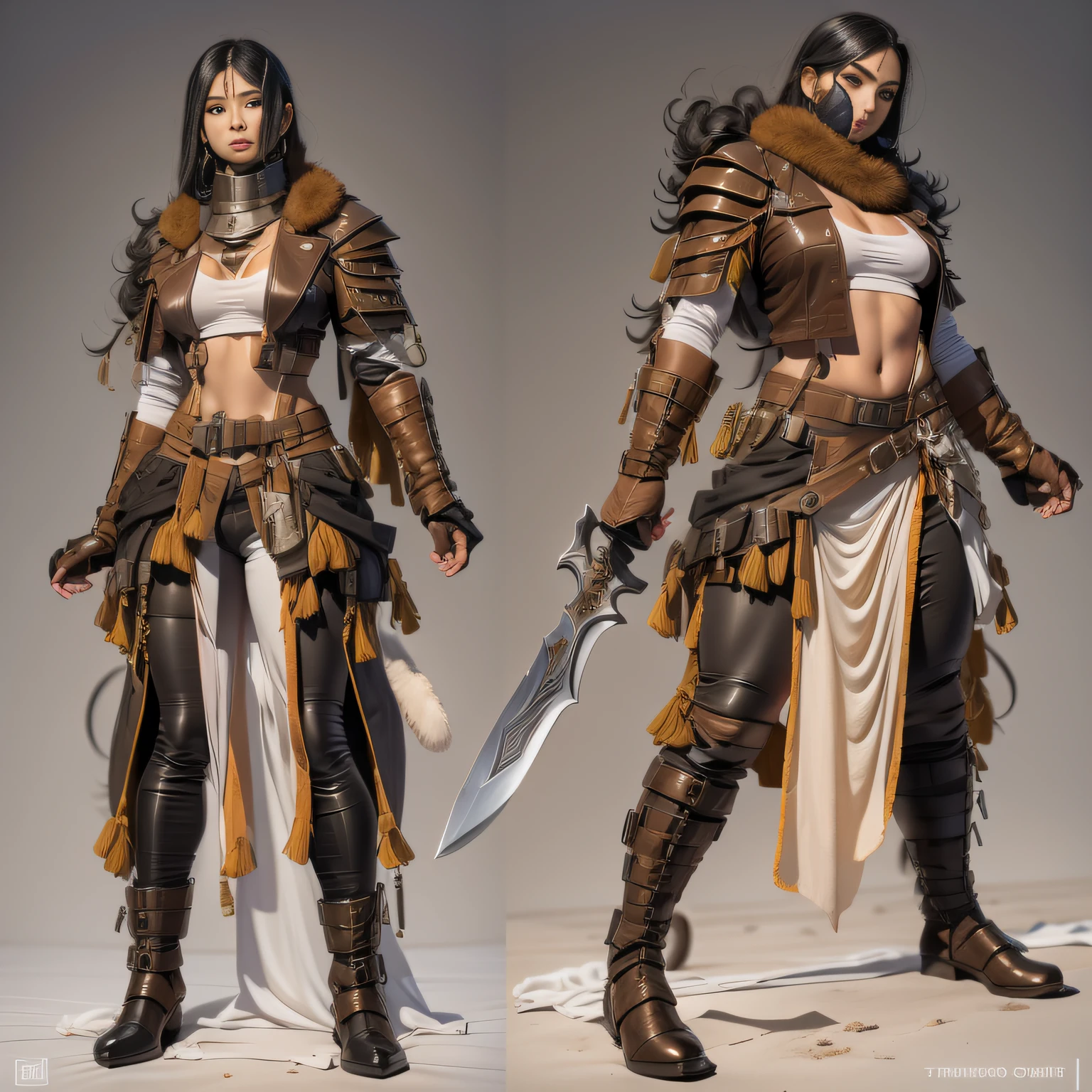 3 d model,Caramel macchiato, arma, The sword, halter, holdingweapon, 32K, Linen cloak, Top quality, Masterpiece:Faust,,1 , long whitr hair, clouds, On your stomach, (tmasterpiece,k hd,hyper HD,16k),clutching a sword, buliding, Reflectors, bloods, Eastern Asia, Weapon focus, Skysky, brunette color hair, knifes, trouser, firey, banya, The clothes ar, bandagens, sword sheath, Masks, 独奏,
