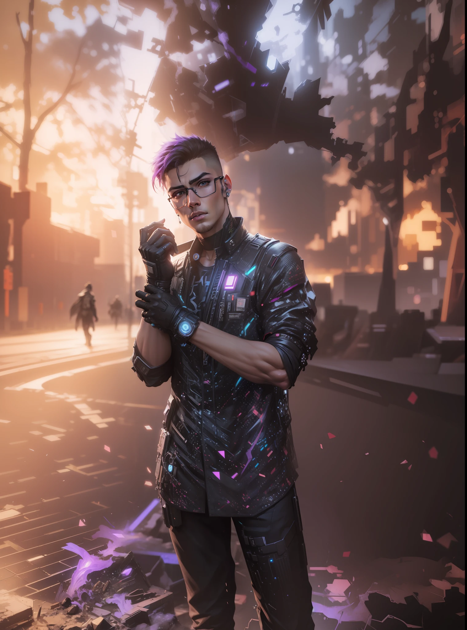 Change background cyberpunk handsome boy realistic face, 8k ultra realistic