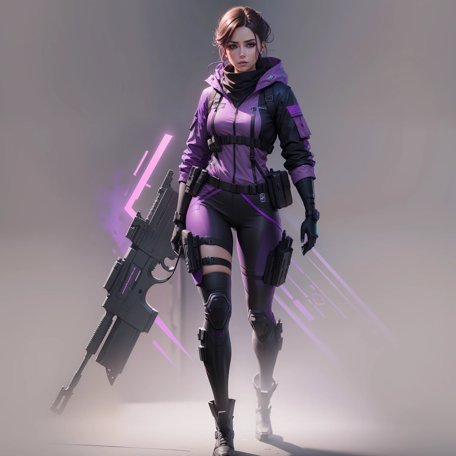 Purple operator, concept art, 4k