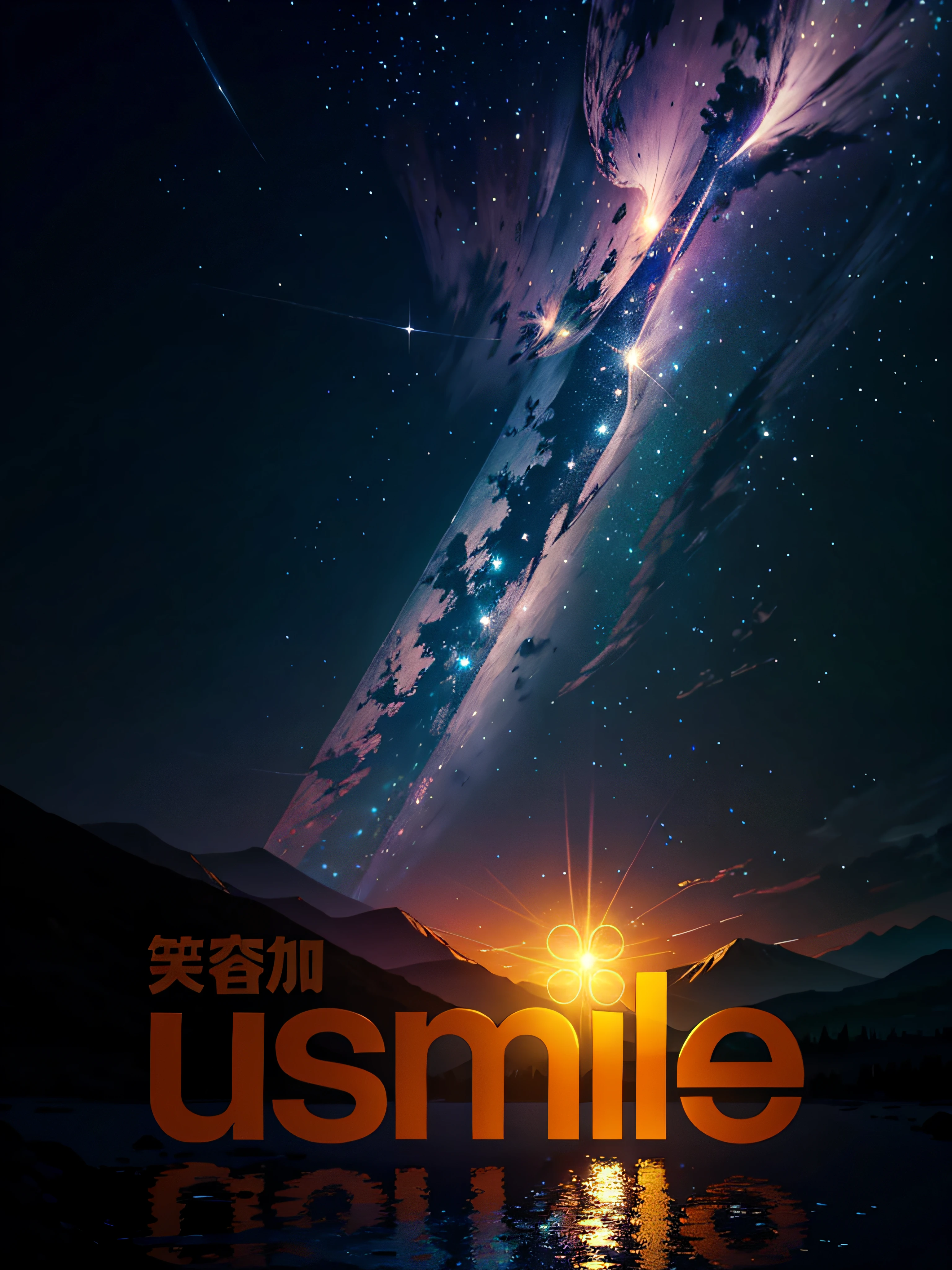Expansive landscape photograph, (view from below with a view of the sky and the wilderness below), little girl standing in a flower field looking up, (full moon: 1.2), (shooting star: 0.9), (nebula: 1.3), distant mountain, tree break production art, (warm light source: 1.2), (firefly: 1.2), lamp, purple and orange, intricate detail, volume lighting BREAK (masterpiece: 1.2), (highest quality ), 4k, ultra-detailed, (dynamic configuration: 1.4), highly detailed and colorful details (iridescent: 1.2), (sparkling lighting, atmospheric lighting), dreamy, magical, (solo: 1.2)