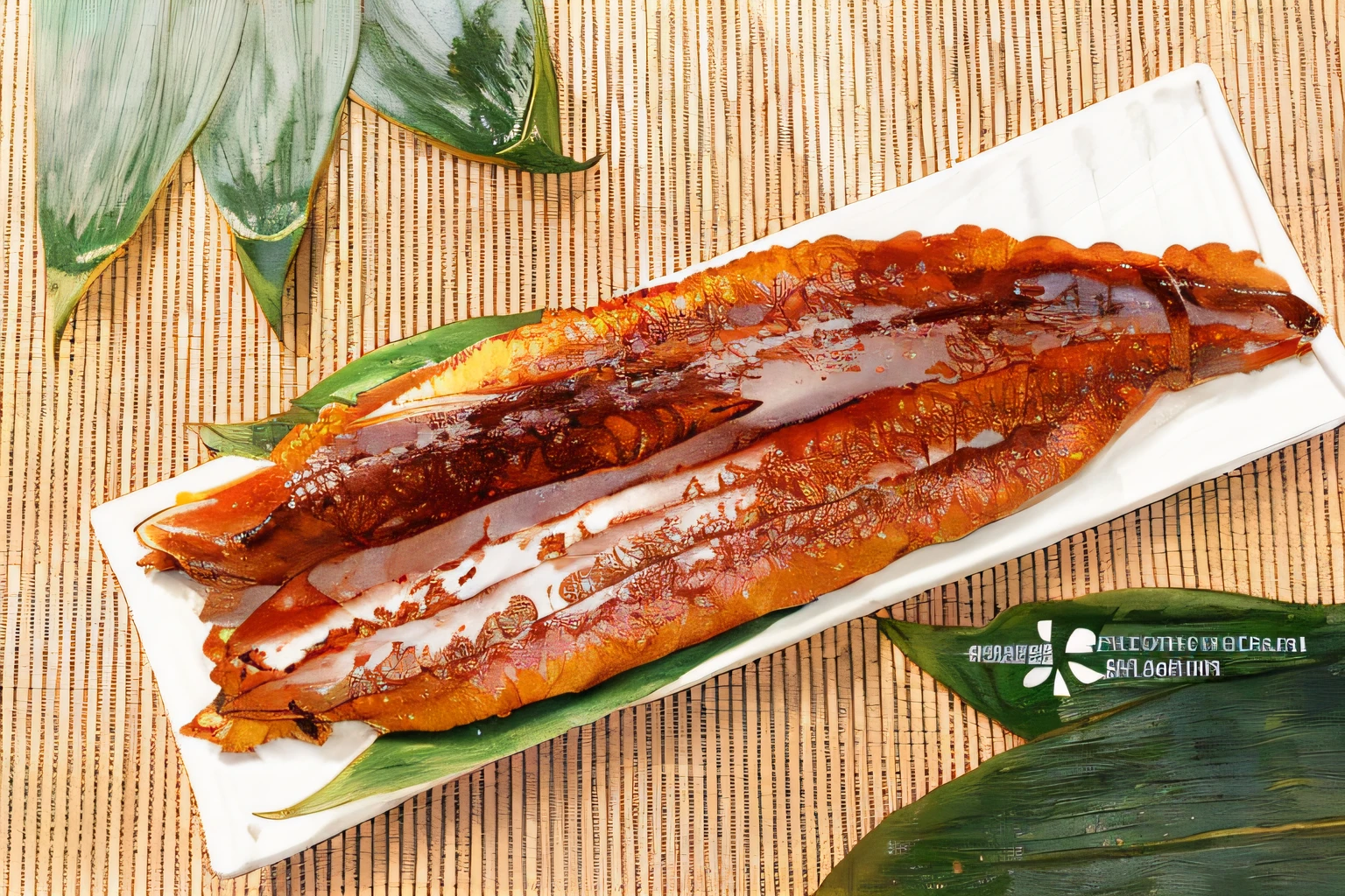 There was a plate of fish leaves on the table, shogakukan, sasai ukon masanao, sosaku hanga, Wang Chen, Asao Urata, style of shuzo oshimi, daoshu, takada akemi, iwakura, kakejiku