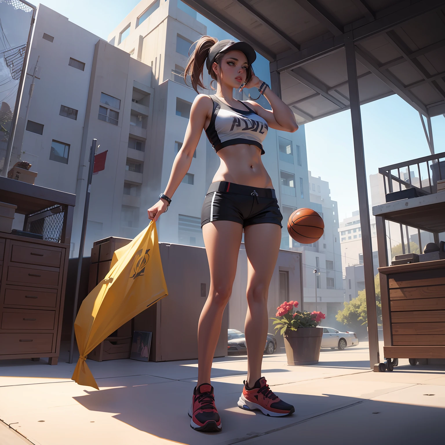 I got a woman want to ball all day, concept art, 4k