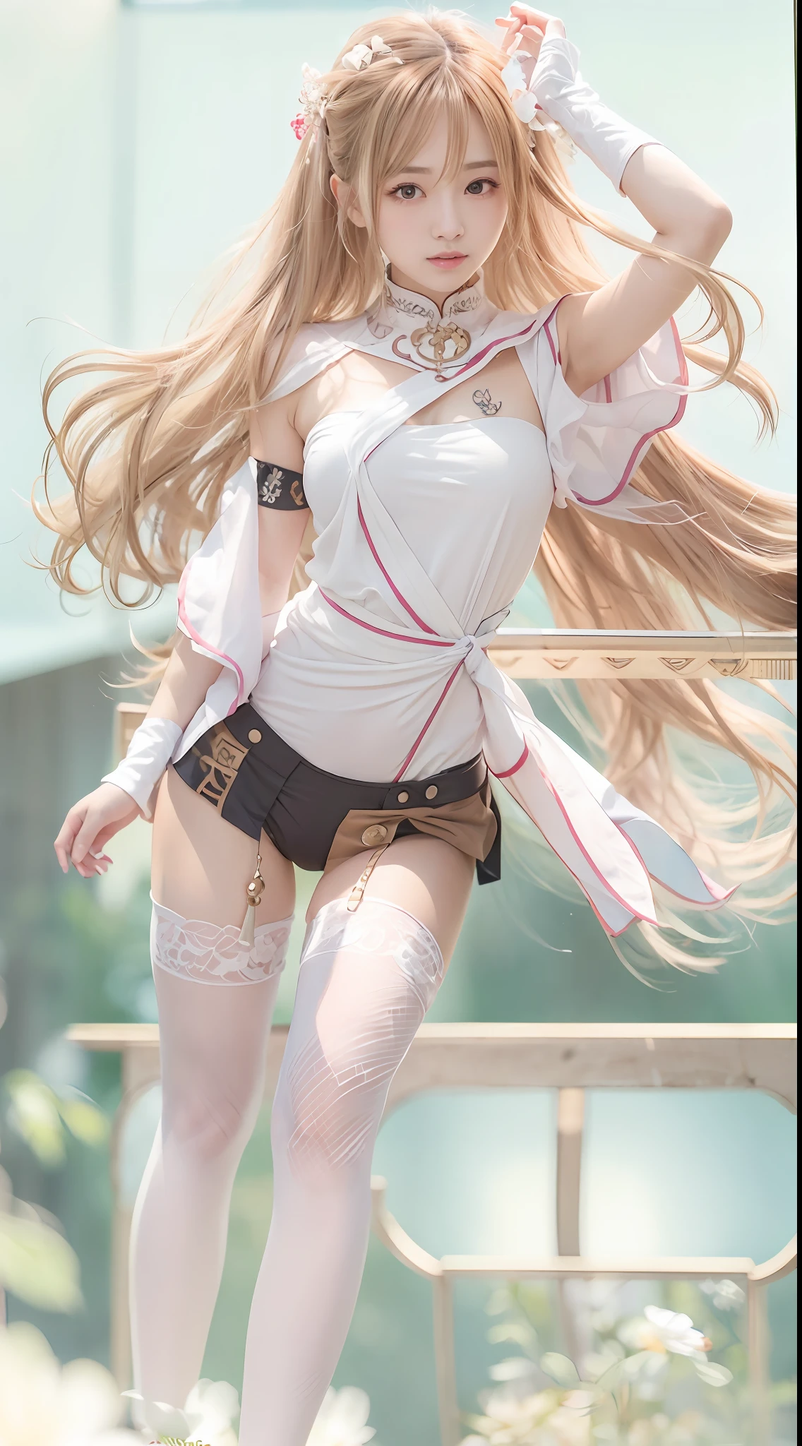 (​masterpiece、Ultra-realistic、An ultra-high picture quality、超A high resolution、16k image、Ultra High Definition Photo Images)、Asuna Yuki cosplay、a japanese beauty woman、20yr old、Super beautiful idol face、二重まぶた、Beautiful eyes、Super perfect proportions、Beautiful skin、beutiful breast、Toned waist、thin arm、Thin leg