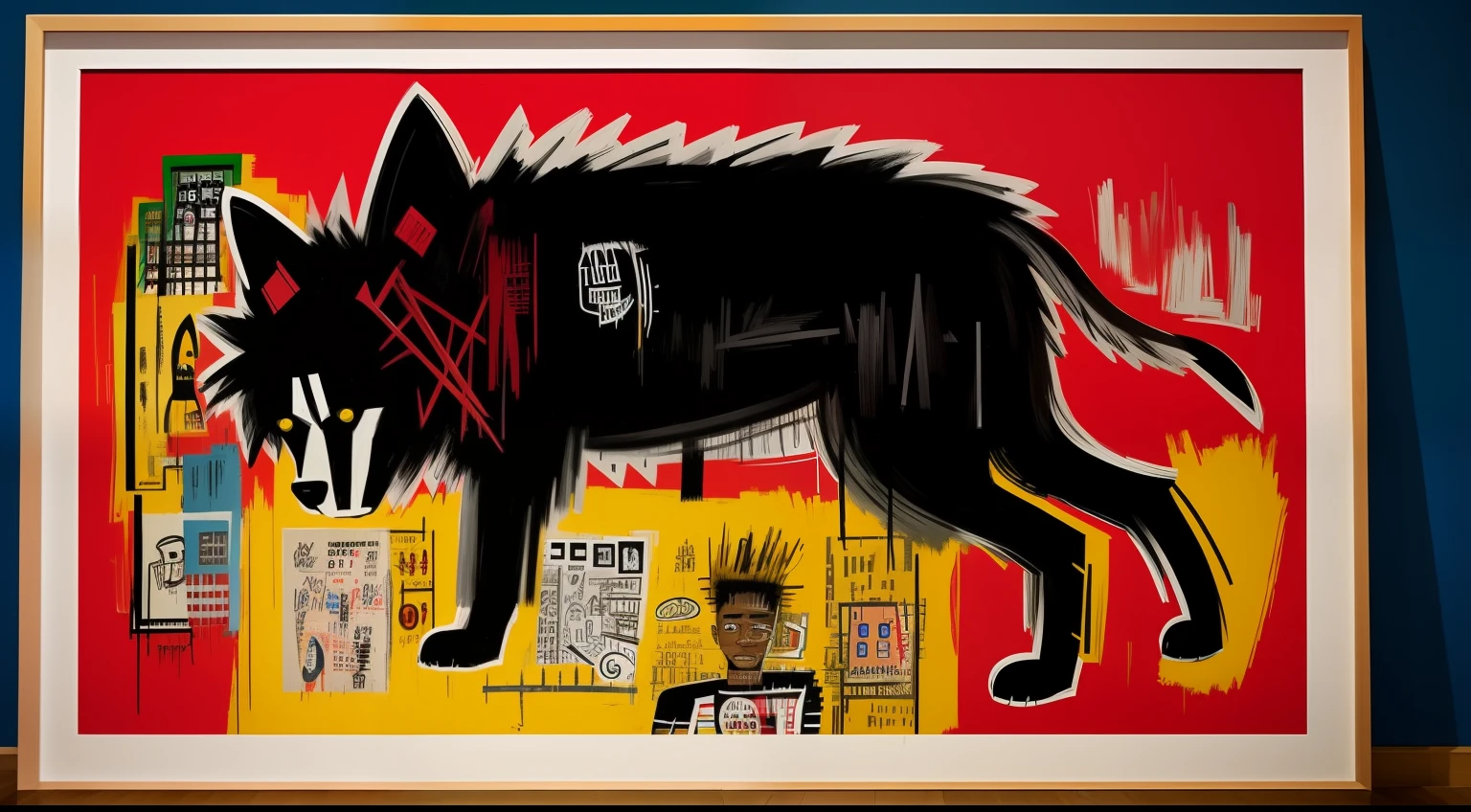 1、Dog、Basquiat's paintings、artworks、Detailed light、an extremely devious and beautiful