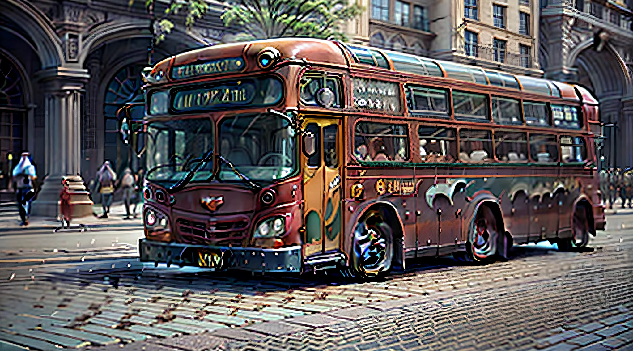 placid, orderly, Board the bus, Plaza