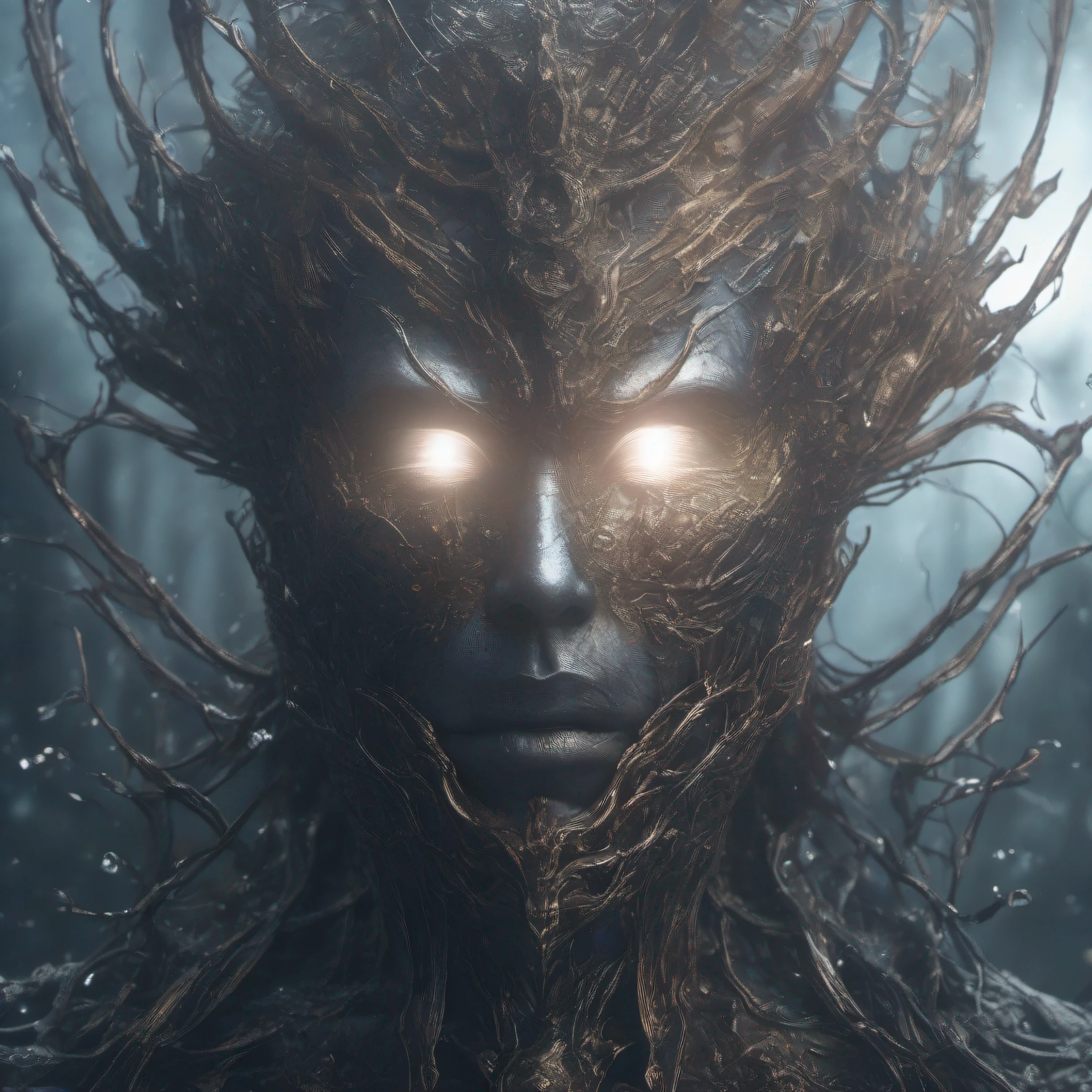 art by Mikko Lagerstedt, detailed, sharp image, 8k, rim light, closeup, body horror, poster, hdr, intricate, a demigod creature