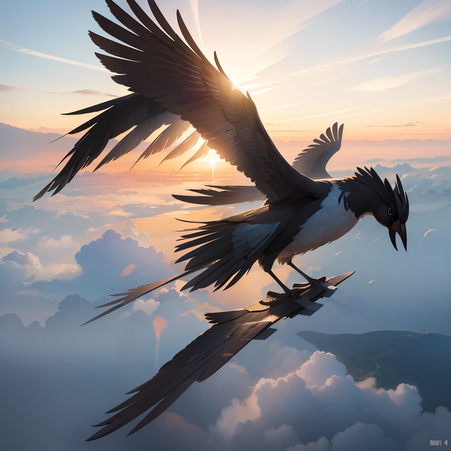Bird on a wing, concept art, 4k