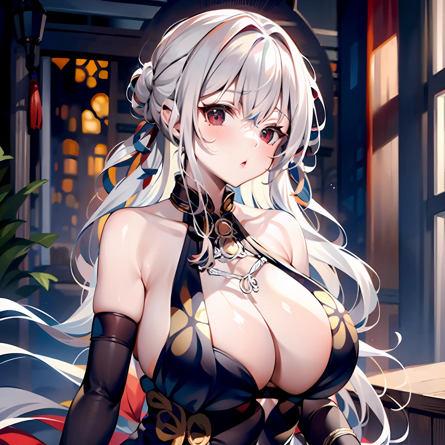 huge tit,White hair,Beth,Heteropupil,quadratic element