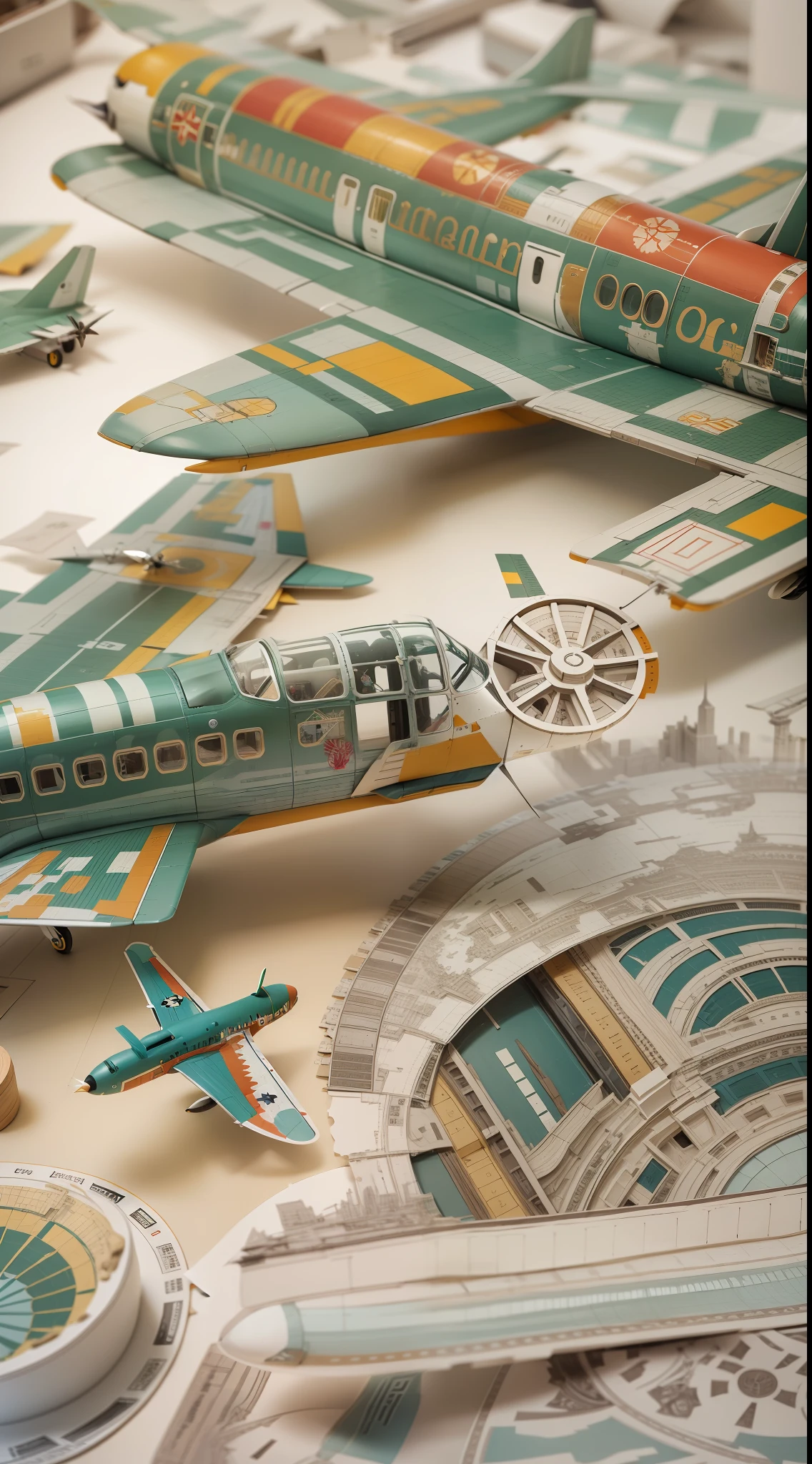 Paper art,highly detail,masterpiece,plane,8k