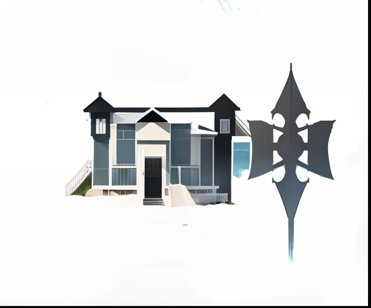 house,beachside,Slightly preserve the text