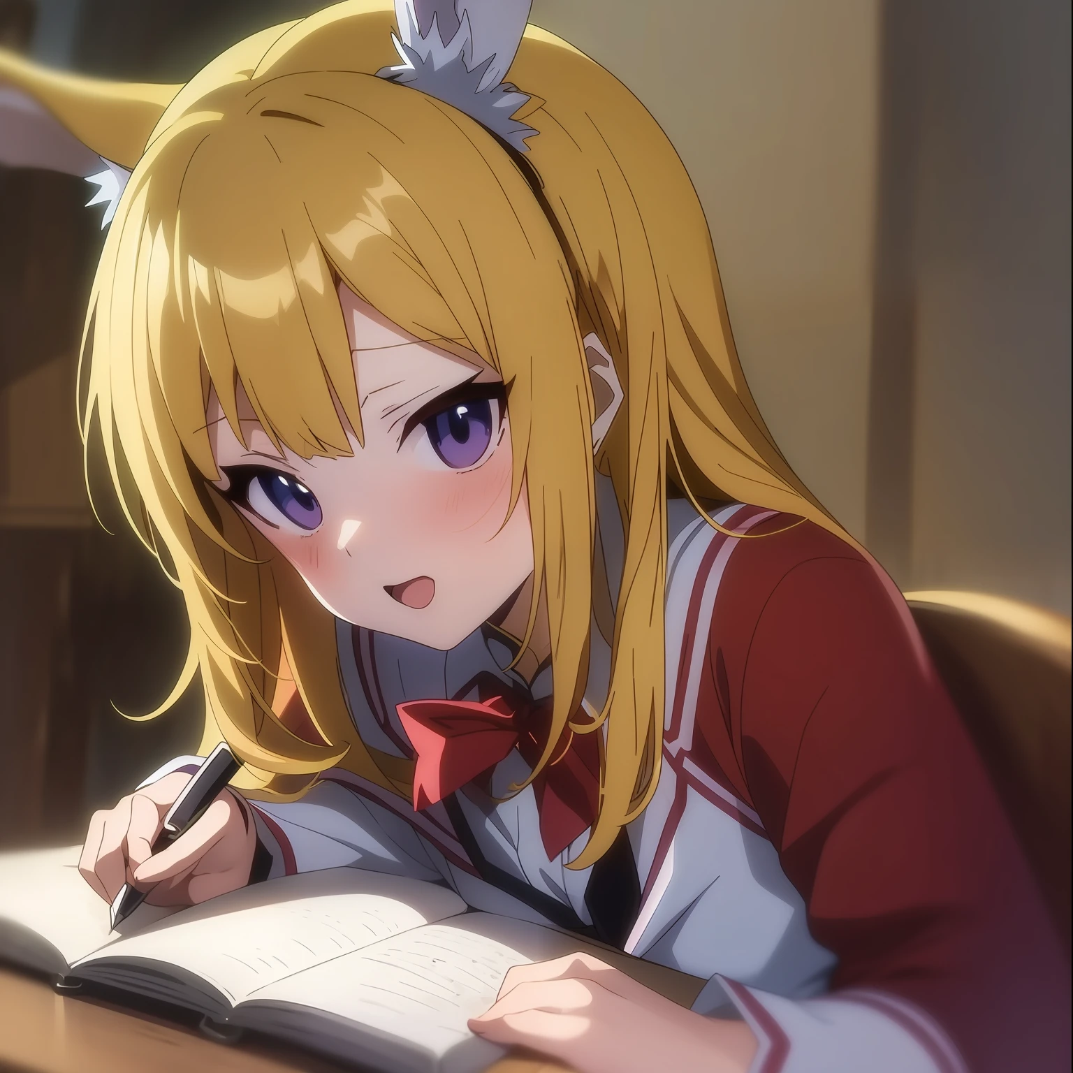 (anime styled:1.4)Rabbit-eared girl　scinematic angle　　　Artistic Writing　softfocus