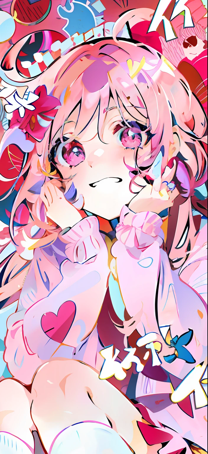 Anime girl sitting on bed with pink hair and pink eyes, anime vibes, anime visual of a cute girl, animeaesthetic, 4k manga wallpapers, extremely cute anime girl face, style of anime4 K, animeaesthetic, cute anime face, (Anime girl), kawaii anime manga style, Best anime 4k konachan wallpaper, Anime art wallpaper 8 K
