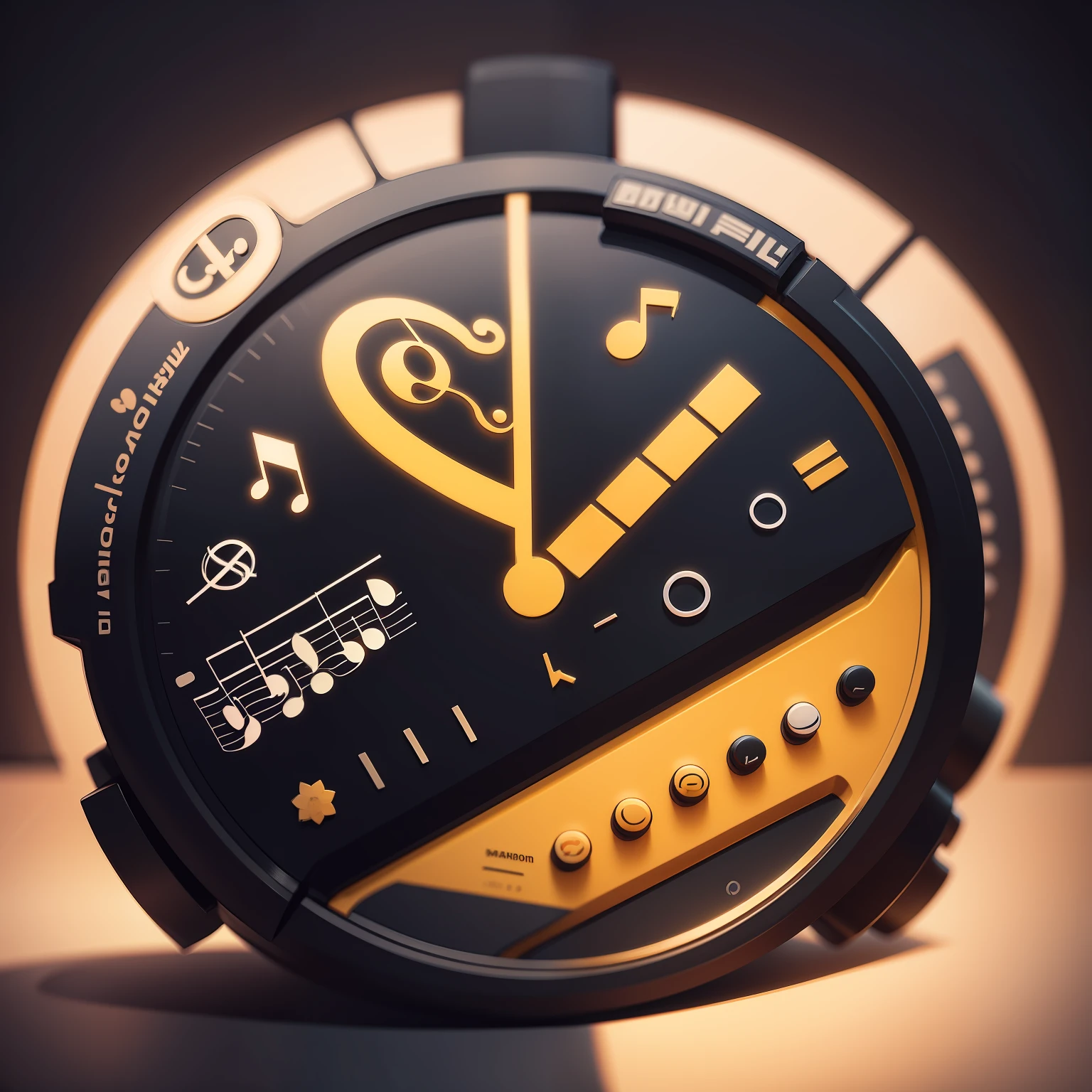 Design logo with musical symbols