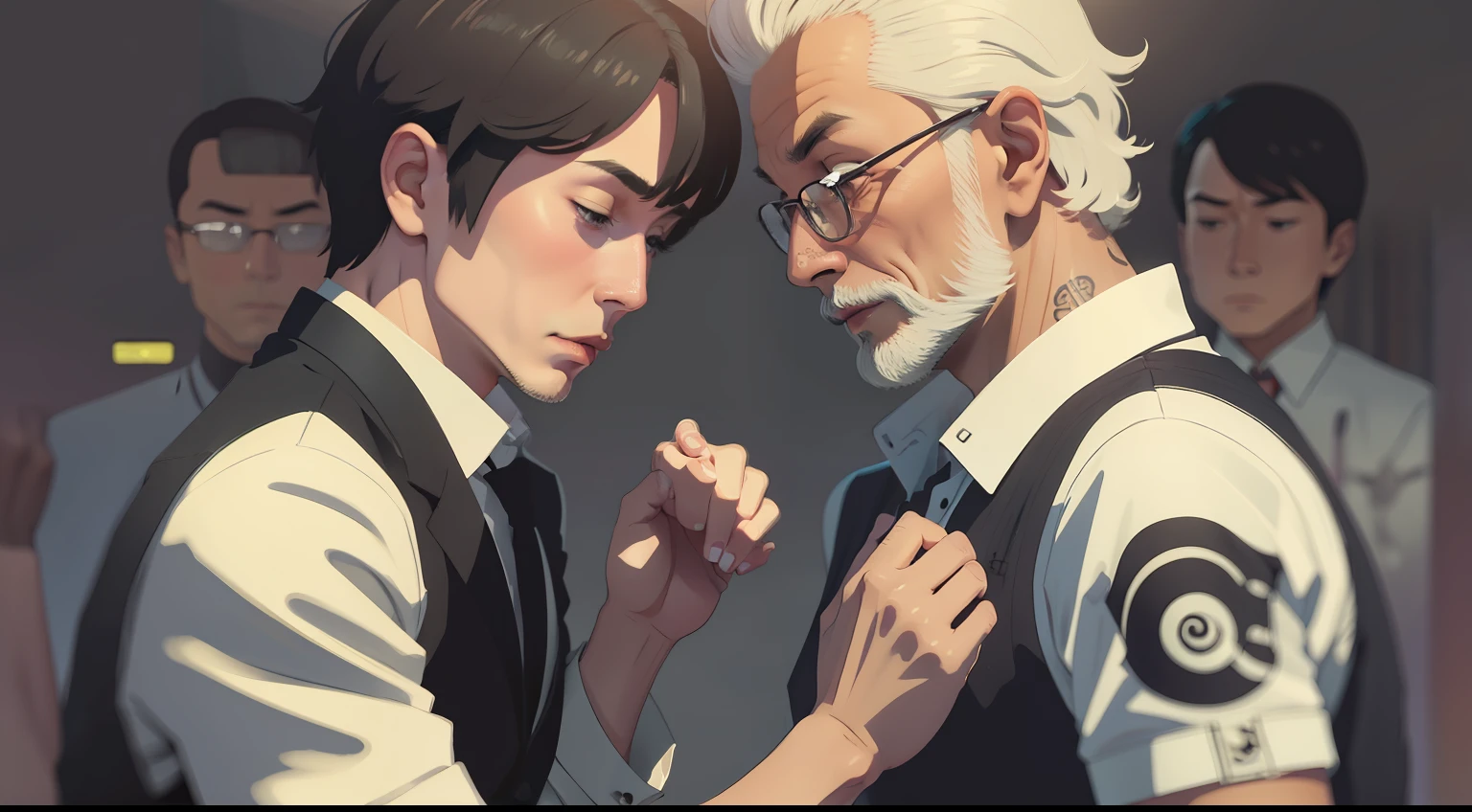 Libido boy,Mr. Yin Yang,handshake