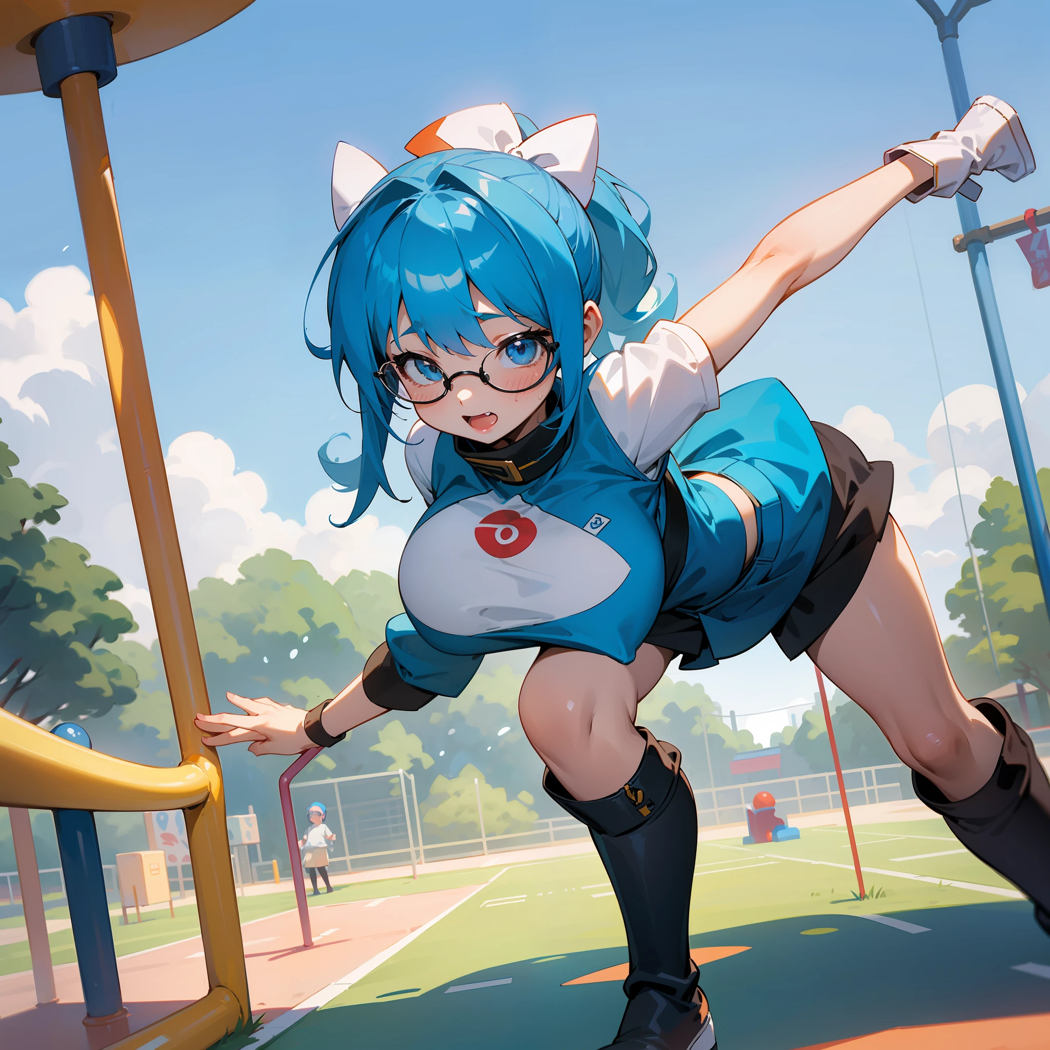 「Oopsy Playground Equipment」The playground equipment called、It was like a huge breast.。Its shape is、Draw soft, rounded curves、Painted in flesh color、Even the nipple-like protrusion was reproduced。
Children、Bouncing around on that playground equipment、I enjoyed going up and down。The figure is、It was as if she was rubbing her breasts.。
however、Even in such a figure、Adults could smile。The shape of the playground equipment is、It doesn't make you feel obscene.、Rather made me feel beautiful。The reason is、The designers who designed the playground equipment、Attention to detail、Because he had an aesthetic sense。
As I watched the children play innocently,、Forget that the playground equipment imitates a huge breast、I was just able to see it as a beautiful model.。
This「Oopsy Playground Equipment」ha、More than just playground equipment、It was like a work of art。Eta、Children and adults who gather there、Each person in their own way、I sensed its beauty.。toddlers、Blue-haired、big round glasses、poneyTail、long boots