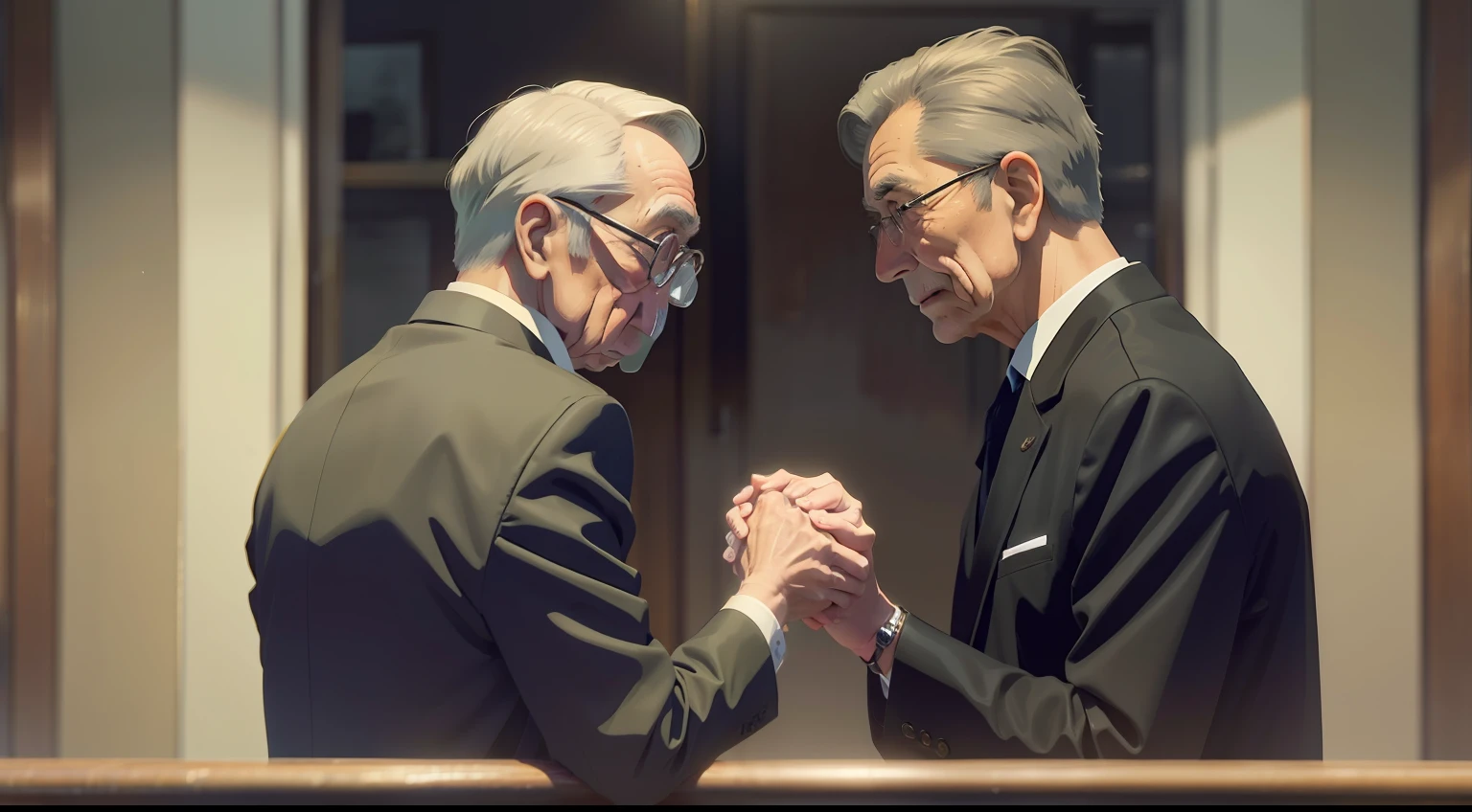 The boy said goodbye to the old gentleman gratefully,The two shook hands tightly,And look at each other with sincere eyes。