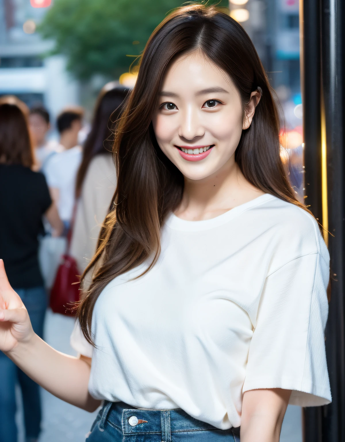 photo taken by Canon EOS R3, cinematic lighting, lovely eyes, lovely smile, symmetrical, detailed eyes, real fair skin