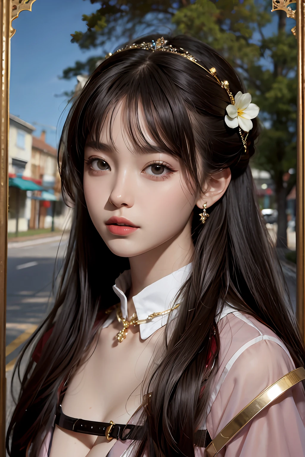 The background is the scenery