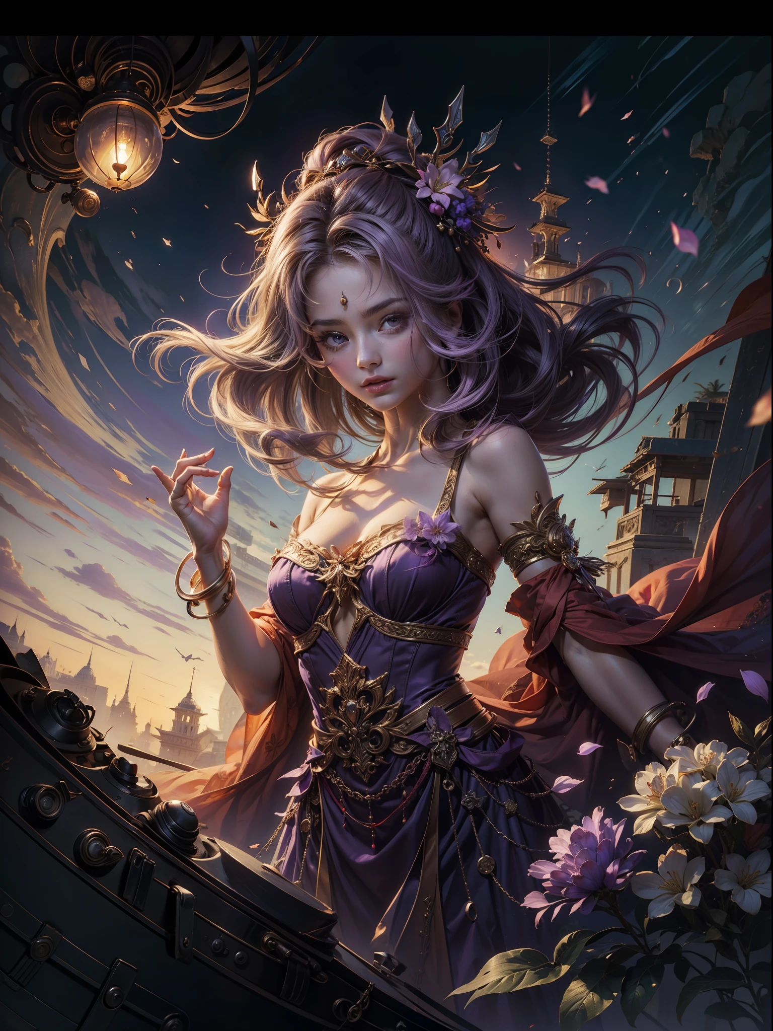 offcial art,Extremely detailed,(Goddess 1.2),Highly detailed CG unity 8k wallpaper, Top quality, Super detailed, Masterpiece, Realistic, photograph realistic,(Radiant 1.1), Very detailed cute girl, 10 years old, Young girls,cute face,lilac purple hair,Random hairstyle(Hair Flying 1.1), Long hair and waist,(detailed female pubic shape clearly visible: 1.1)fully body photo
