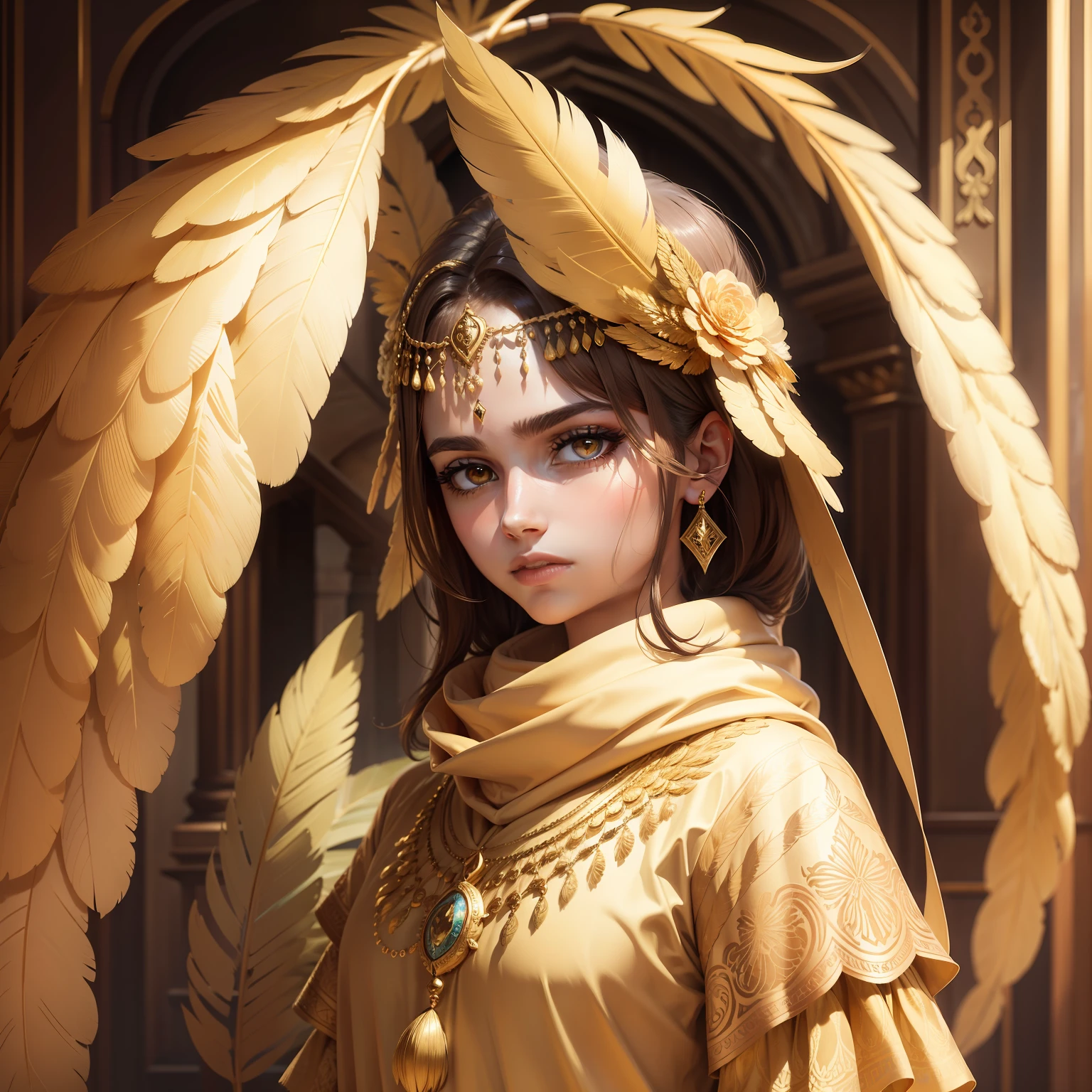 Rabrado Golden, soft feathers, eyes, confidence, intelligence