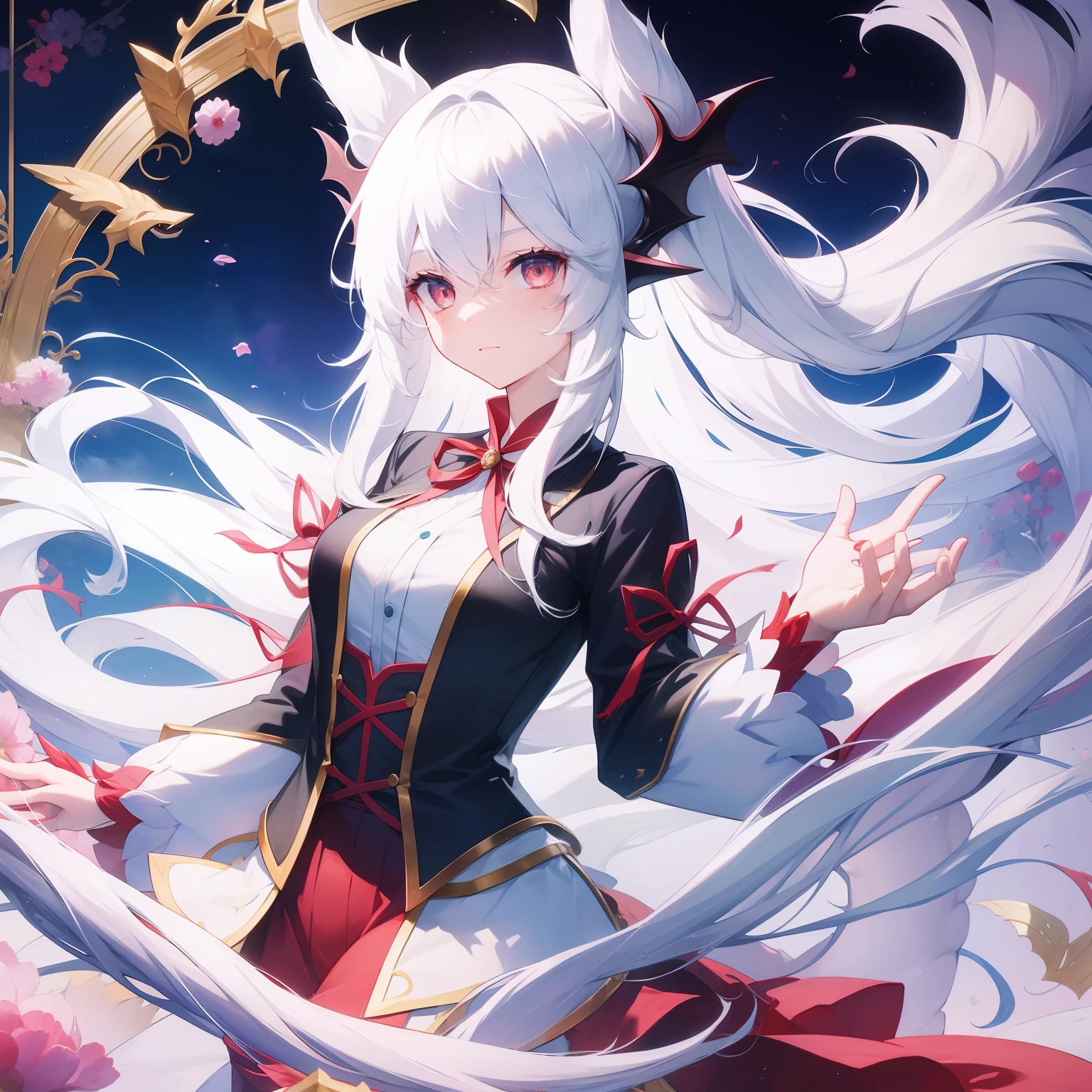 dragon girl,White hair