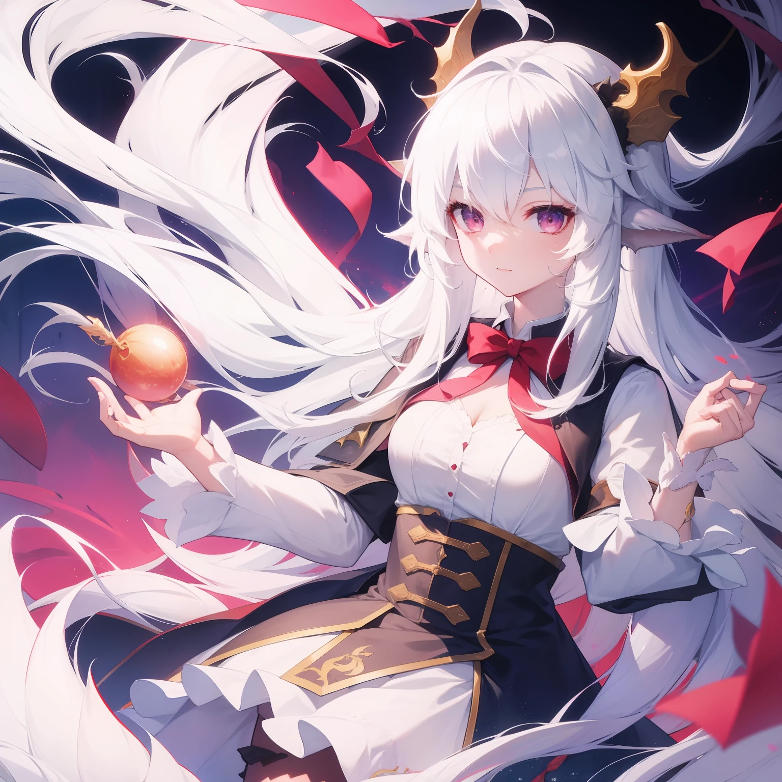 dragon girl,White hair