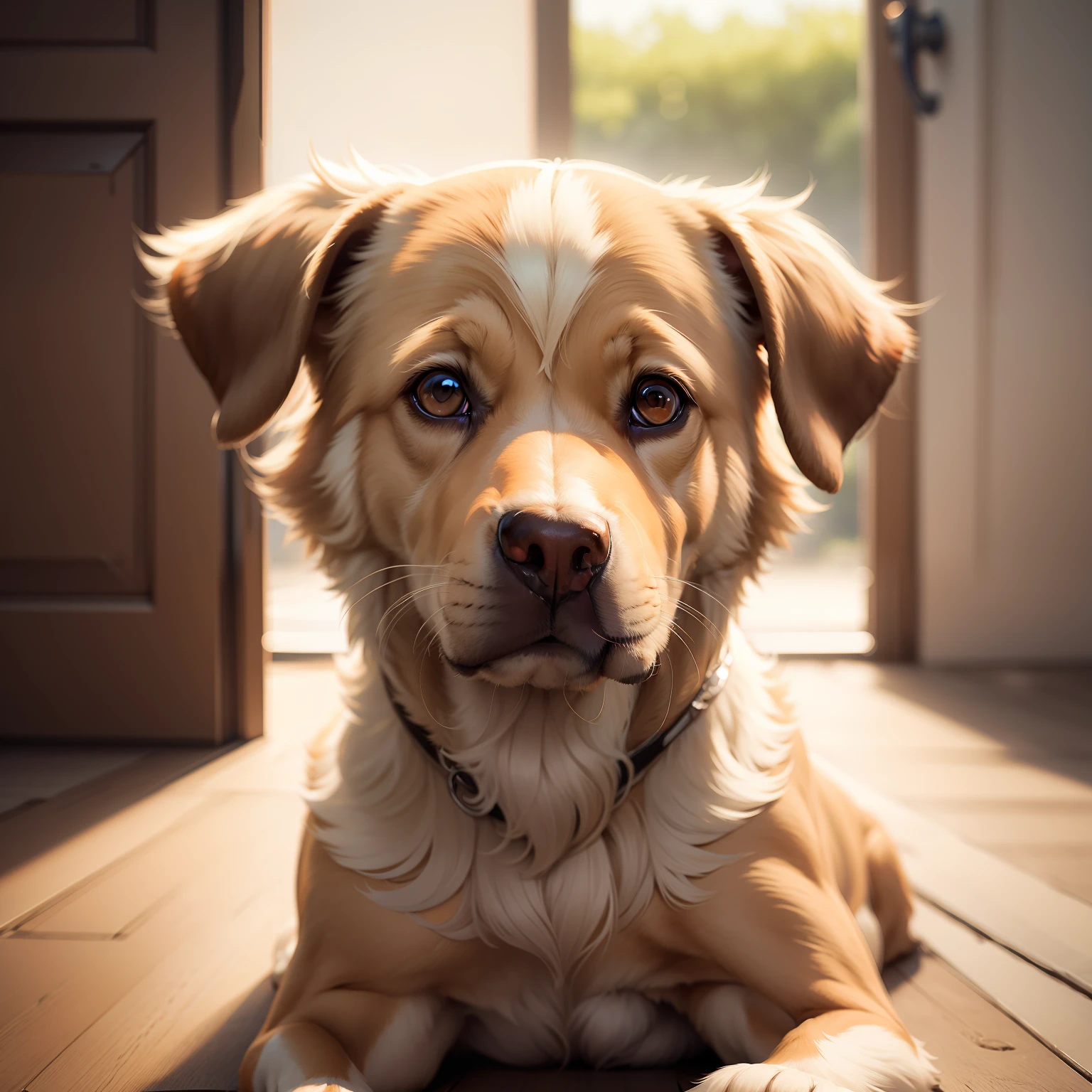 Rabrado blonde soft hair eyes confident smart dog