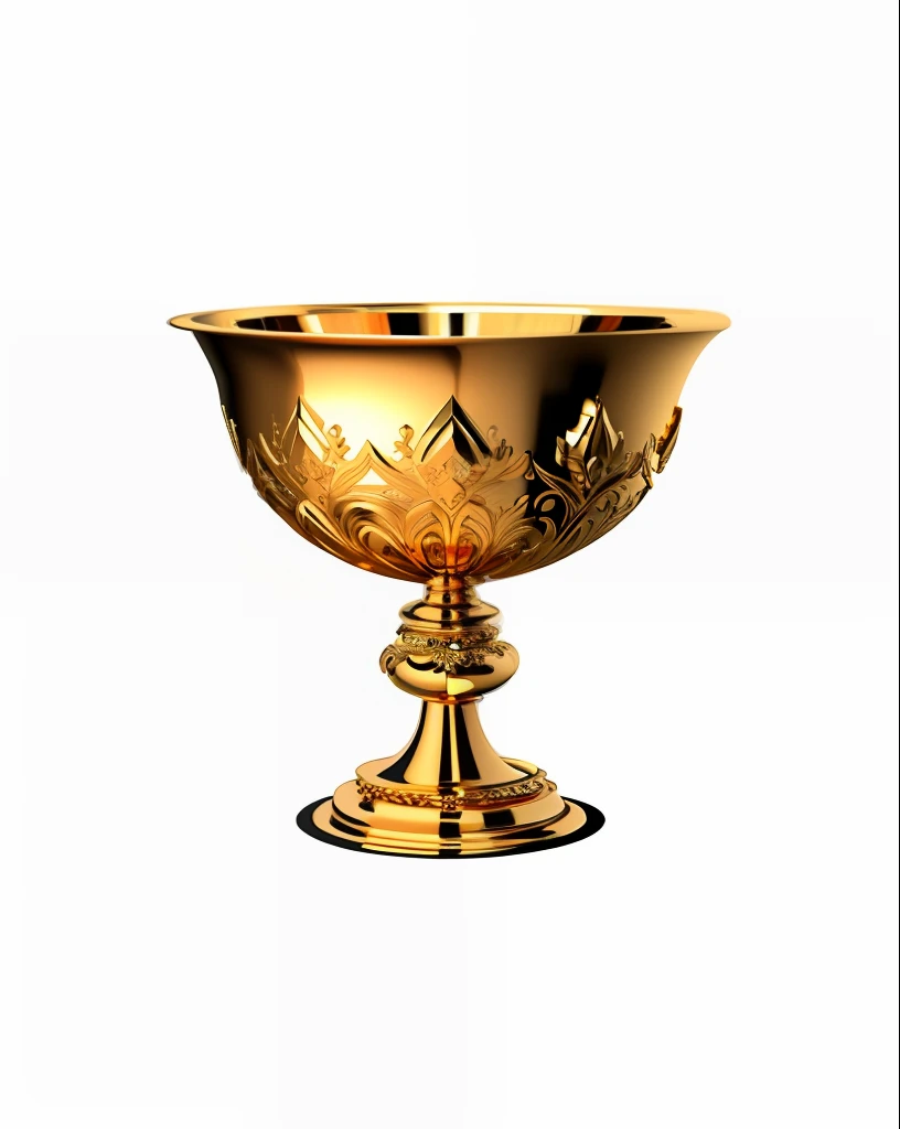 3D masterpiece,Gold Trophy,There is a gem in the center,Complex patterns