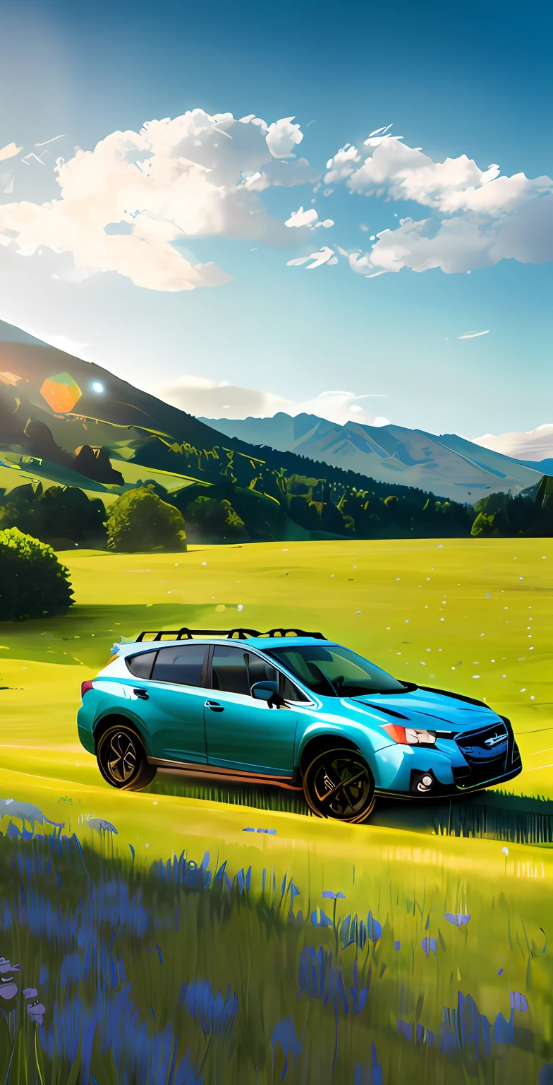 Static steppe meadow,Lush grass