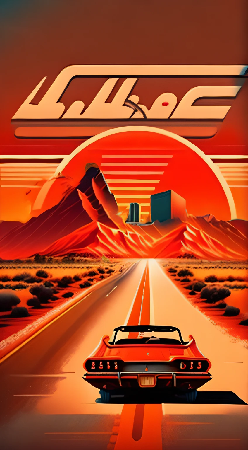 T-shirt design，vectorial art，mont，Orange-red tones