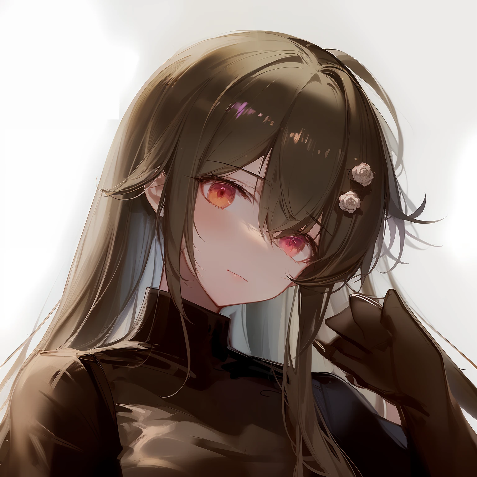 Anime girl with long hair and black top with sword, made with anime painter studio, drawn in anime painter studio, rogue anime girl, Female protagonist 👀 :8, detailed portrait of an anime girl, unknown artstyle, portrait of a female anime hero, digital art from danganronpa, half-body portrait, author：New Art, high quality colorful sketch
