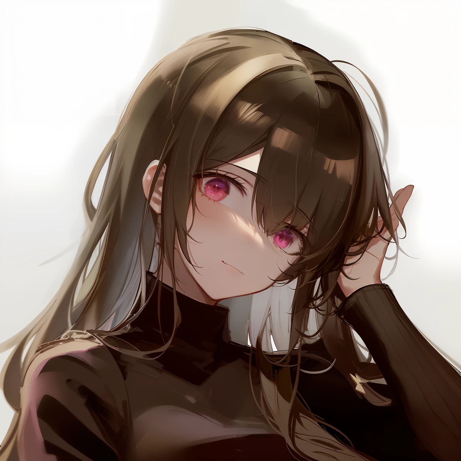 Anime girl with long hair and black top with sword, made with anime painter studio, drawn in anime painter studio, rogue anime girl, Female protagonist 👀 :8, detailed portrait of an anime girl, unknown artstyle, portrait of a female anime hero, digital art from danganronpa, half-body portrait, author：New Art, high quality colorful sketch