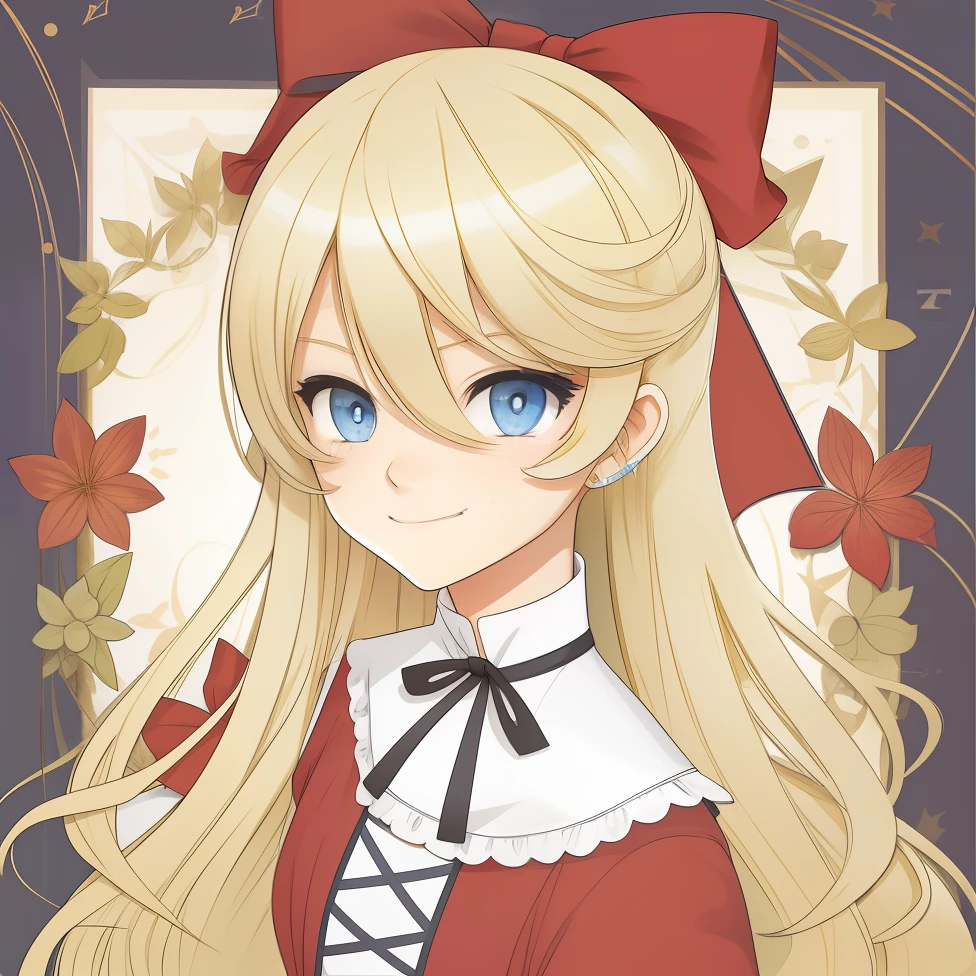 quadratic element,blond hairbl,blueneyes,Smile gently