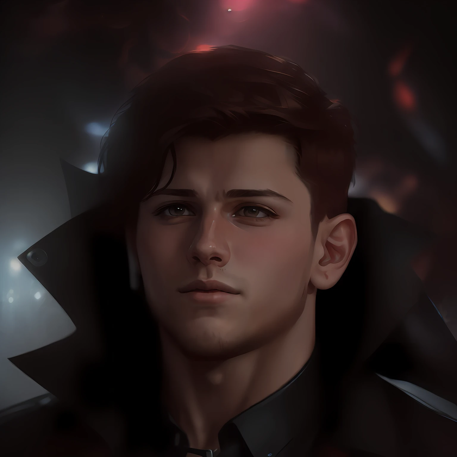 (Award Winning Digital Artwork:1.3) of (Sketch:1.3),(Energetic:1.3), TomHolland,CGSociety,ArtStation,(Saturated:1.3),(close portrait:1.3),(Masculinine:1.4),(beautiful:1.4),(attractive:1.3),handsome,calendar pose,perfectly detailed eyes,studio lighting, Spider web thematic background
