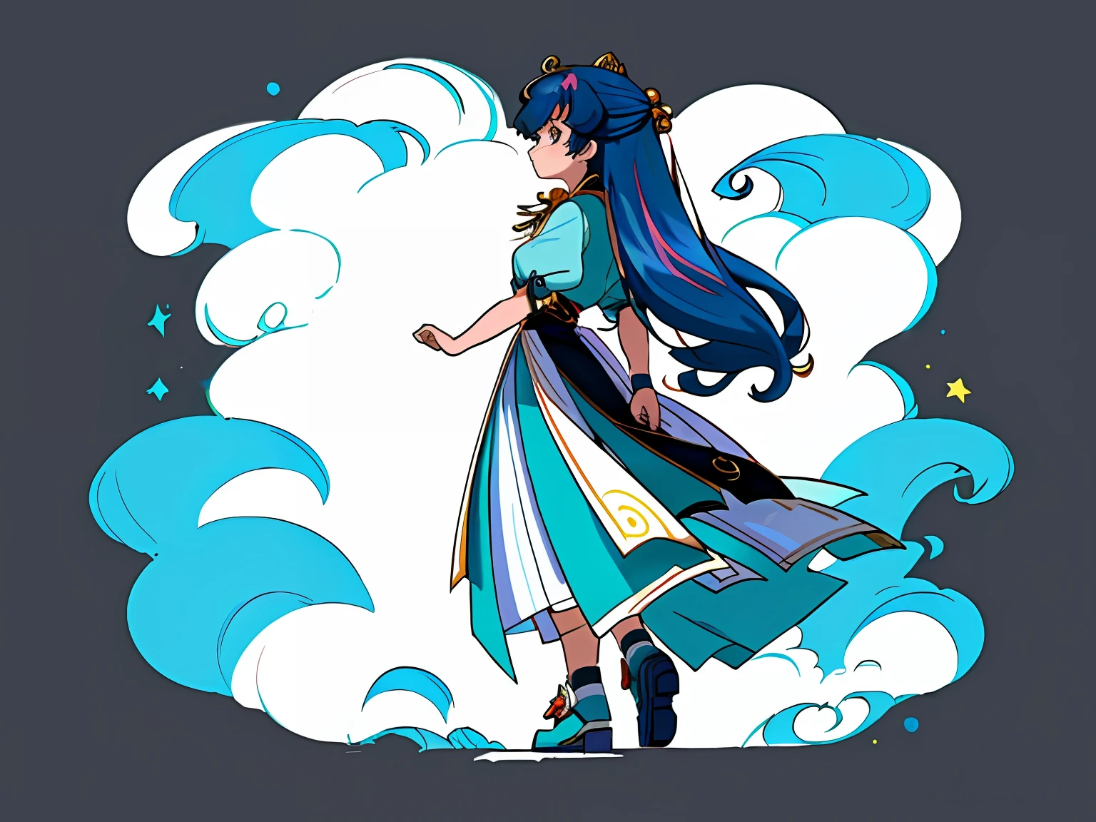 ((masterpiece)),(((best quality))),(character design sheet, same character, front, side, back), illustration, 1 girl, hair color, bangs, hairstyle fax, eyes, environment change scene, Hairstyle Fax, Pose Zitai, Female, Shirt Shangyi, Star, Charturnbetalora, (simple background, white background: 1.3), --6