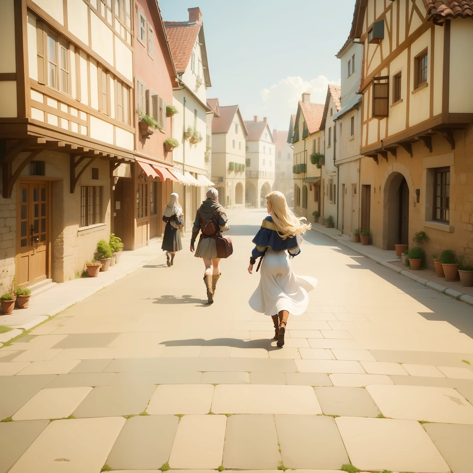 Old Towns of Medieval Europe Ocean wind Brick house Lively party Anime of the 2020s anime screenshot