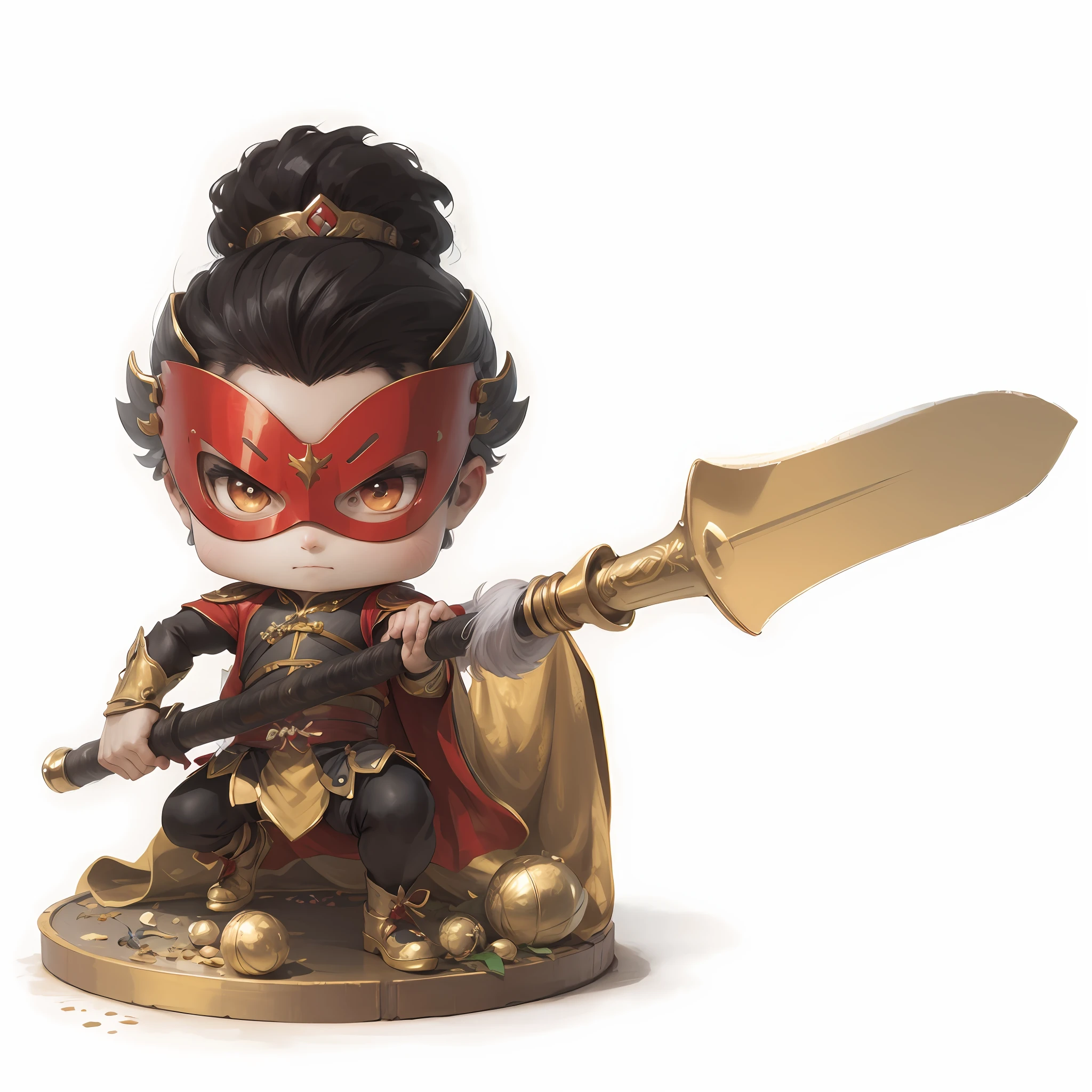 male people,Chibi anime characters,spears,China-style,Chinese costumes,Chinese shoes,Refinement,high definition detail,tmasterpiece,HighestQuali,8K