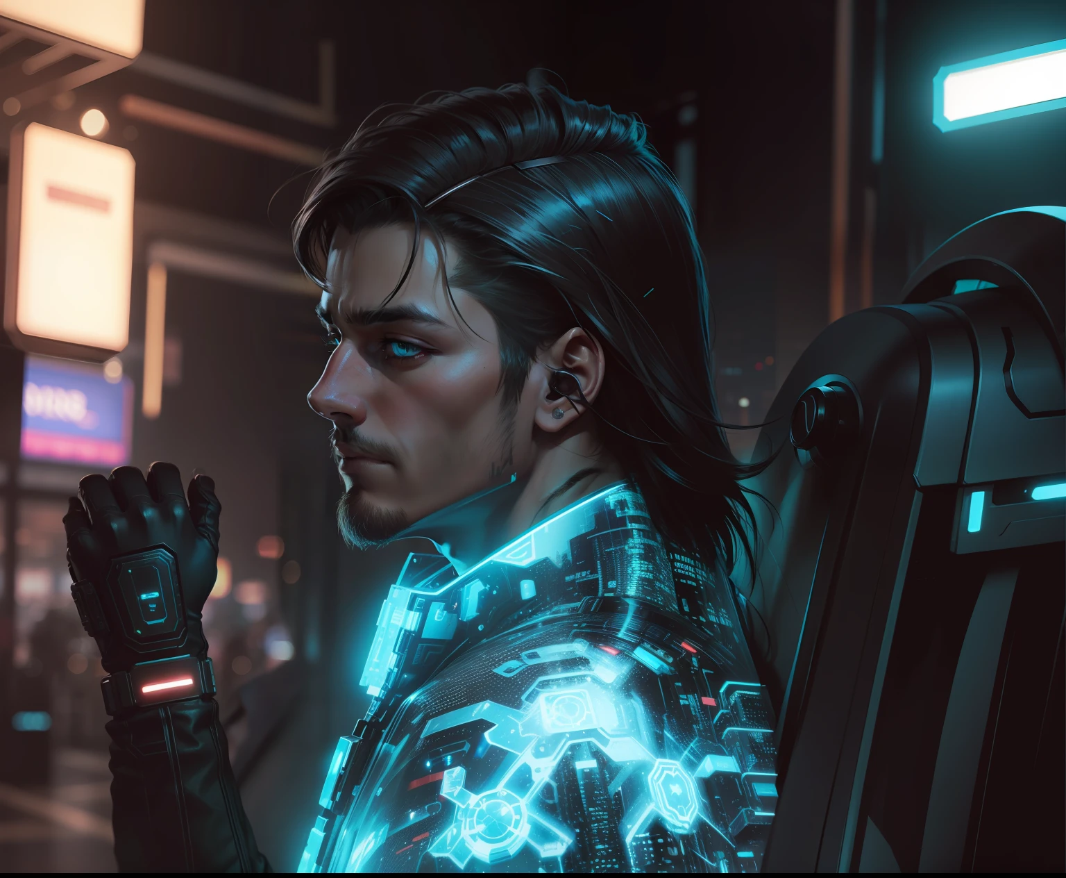 Change background cyberpunk handsome.  Boy realistic face 8k ultra HD