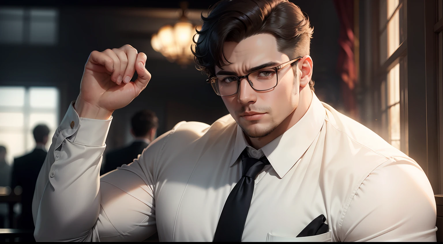 A sunny handsome big boy with glasses,ellegance,Behave civilly,Literary quality is ice,There is light in the eyes