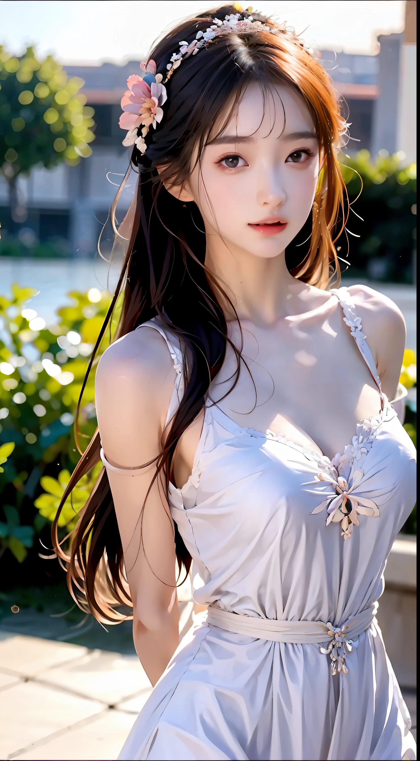 tmasterpiece,best qualtiy,(realisticlying,photo-realistic:1.37),8k,an extremely delicate and beautiful,astounding,finedetail,offcial art,absurderes,Incredibly Ridiculous res,hugefilesize,ultra - detailed,extremely detaile,Beautiful Meticulous Girl,1girll,(perfect female shape),full bodyesbian,middle breasts,shift dresses,Lace