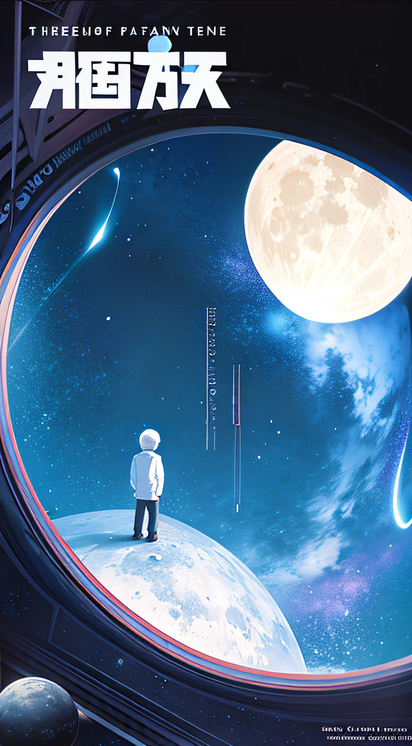 The image of a man, image of the woman, The image of a stands on earth, Family reunion, on moon, album covers, space dream, dreaming of outer space, tranquility of the endless stars, elevator to the moon, music album art, Artistic cover, Fantasy space, poster for, in the space, On the moon, in the astral plane ) ) )