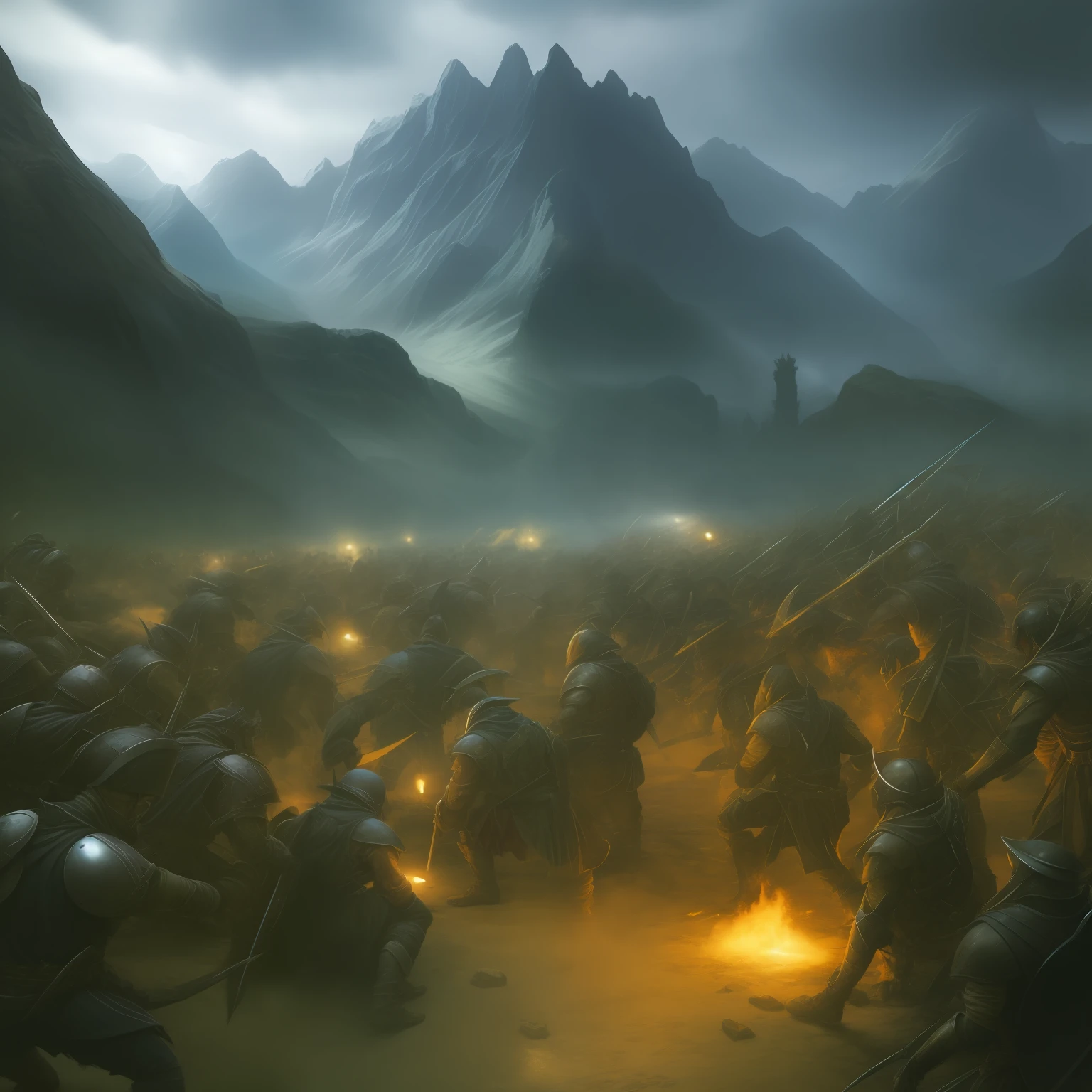 elf,soliders,war,orc,human,Volumetric light,Brutal,moody,wild,hyper quality,high detail,8k smooth,fight,legend
