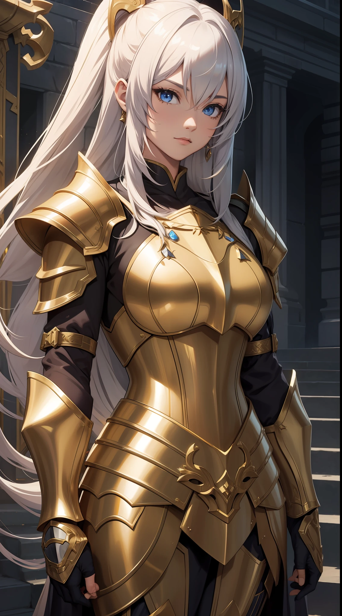 tmasterpiece,hoang lap,finely detailled,HDR,Highly detailed gilded armor,shinning armor,Realistic PLD_armor,Female knight in armor,Wear PLD_armor