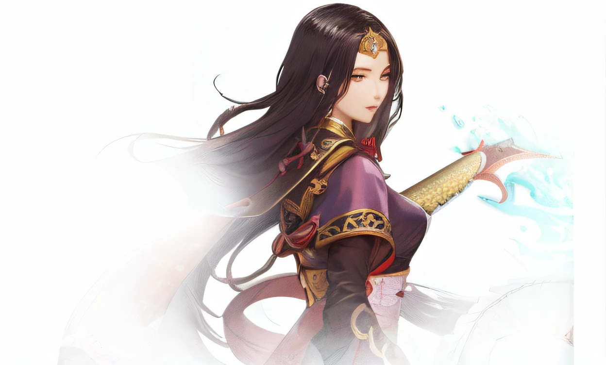 a close up of a woman with a sword and a dragon, G Liulian art style, black-haired mage, onmyoji portrait, inspired by Ju Lian, epic exquisite  character art, Onmyoji detailed art, Digital 2D fantasy art, full-body wuxia, portrait of a female mage, xianxia hero, by Yang J