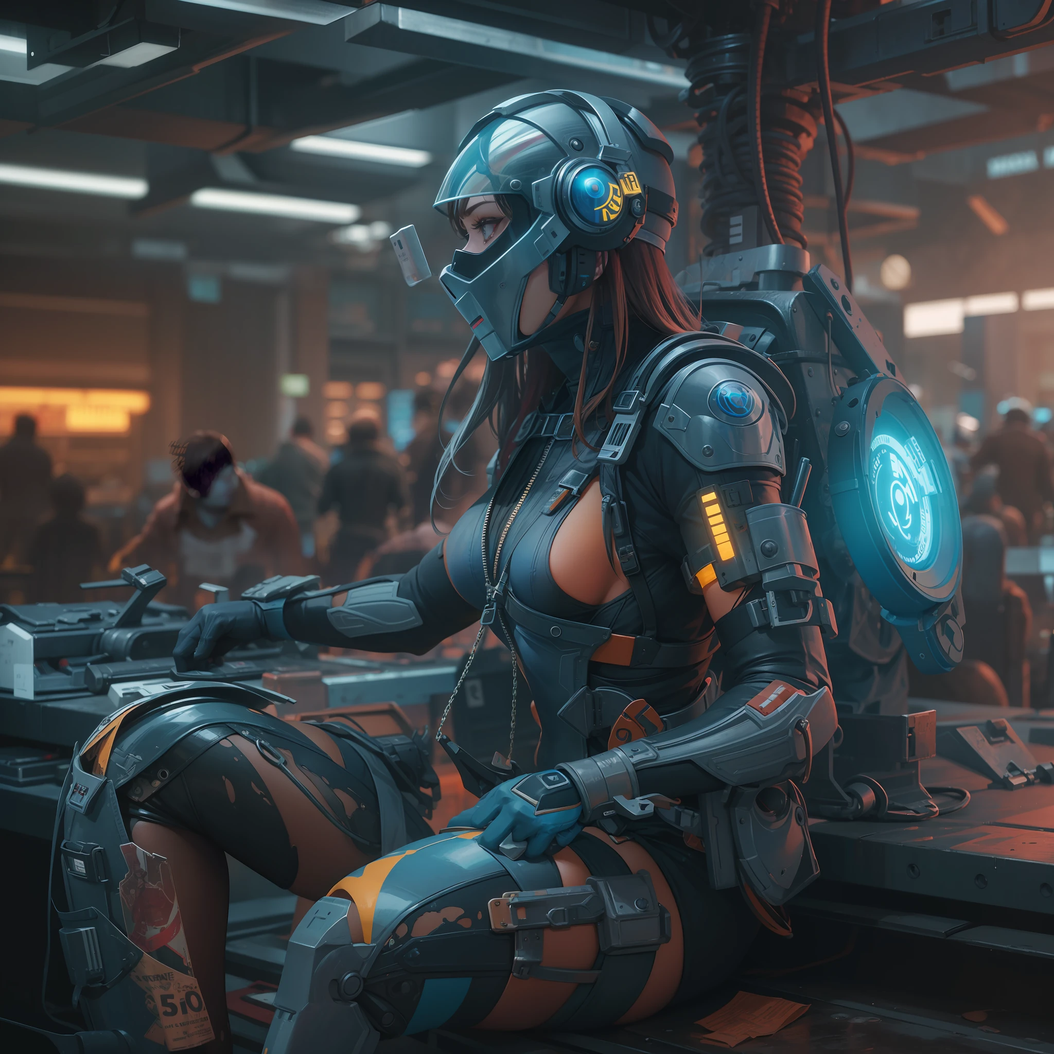 epic scene. ULTRArealistic UHD pexels, colorful. surreal. action-packed scene. rise of the machines. revolution of cyber-mechanic bio female warriors PBR, highly detailed. inspired by Watchmen.